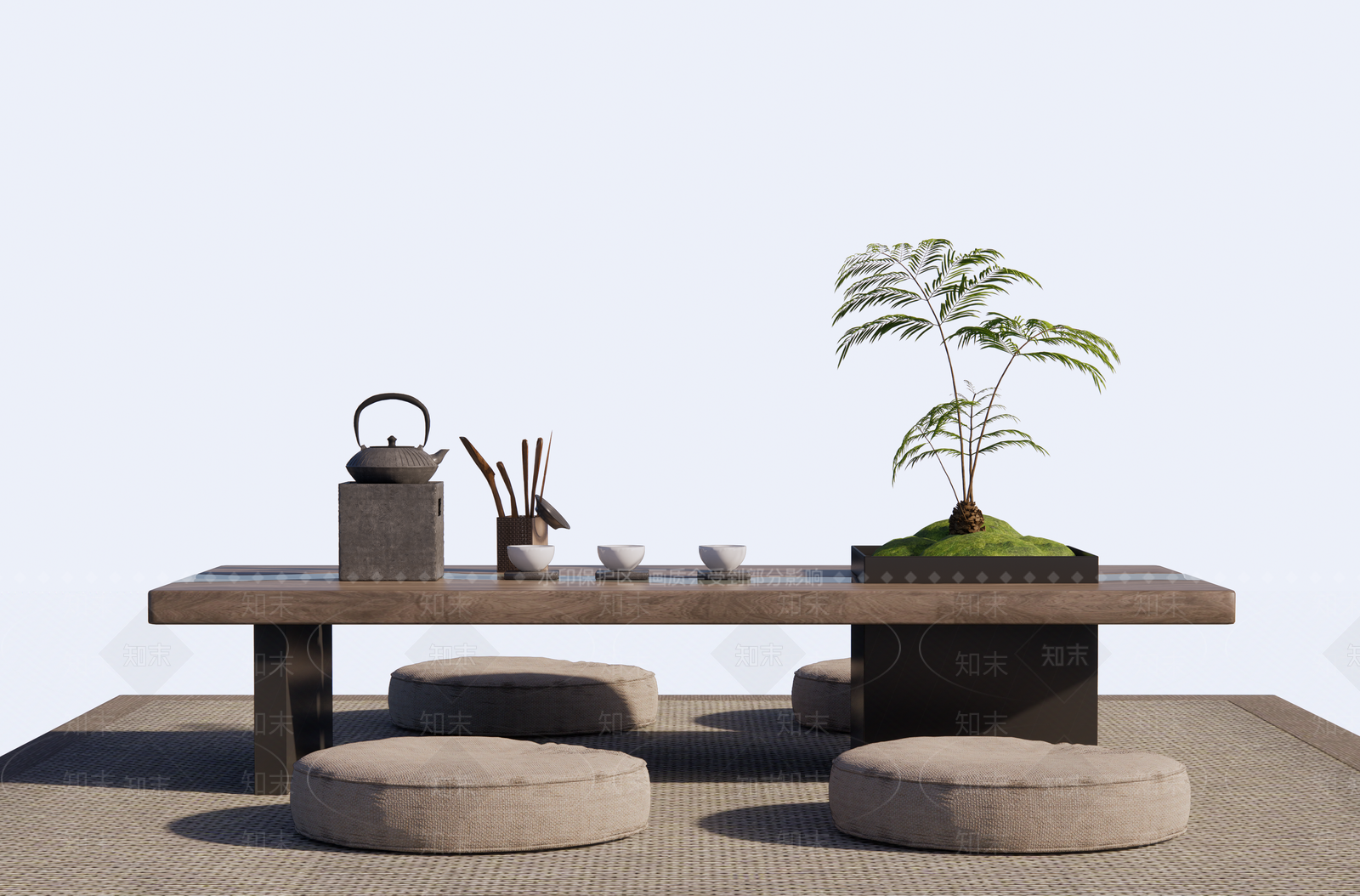 中式茶桌椅SU模型下载【ID:1194610413】