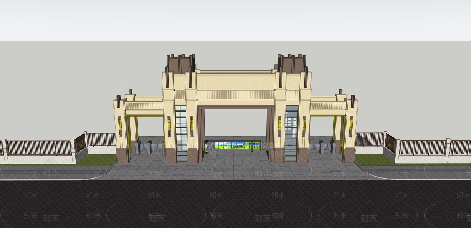 欧式售楼处建筑SU模型下载【ID:1194607328】