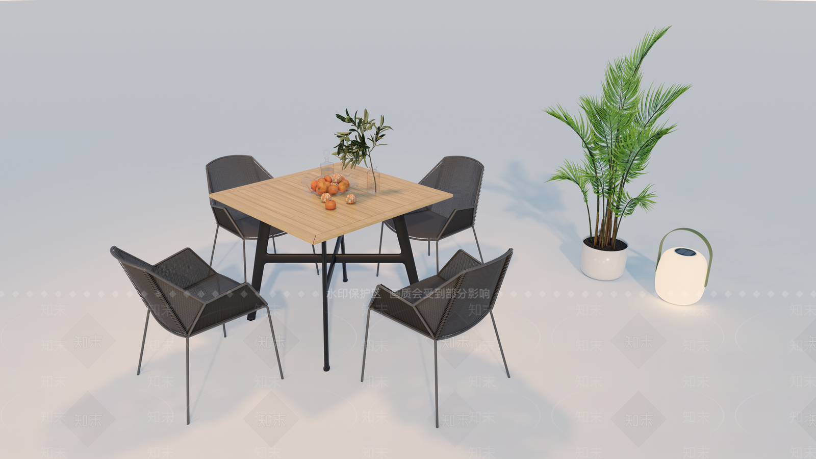 现代新中式餐桌3D模型下载【ID:1194607123】