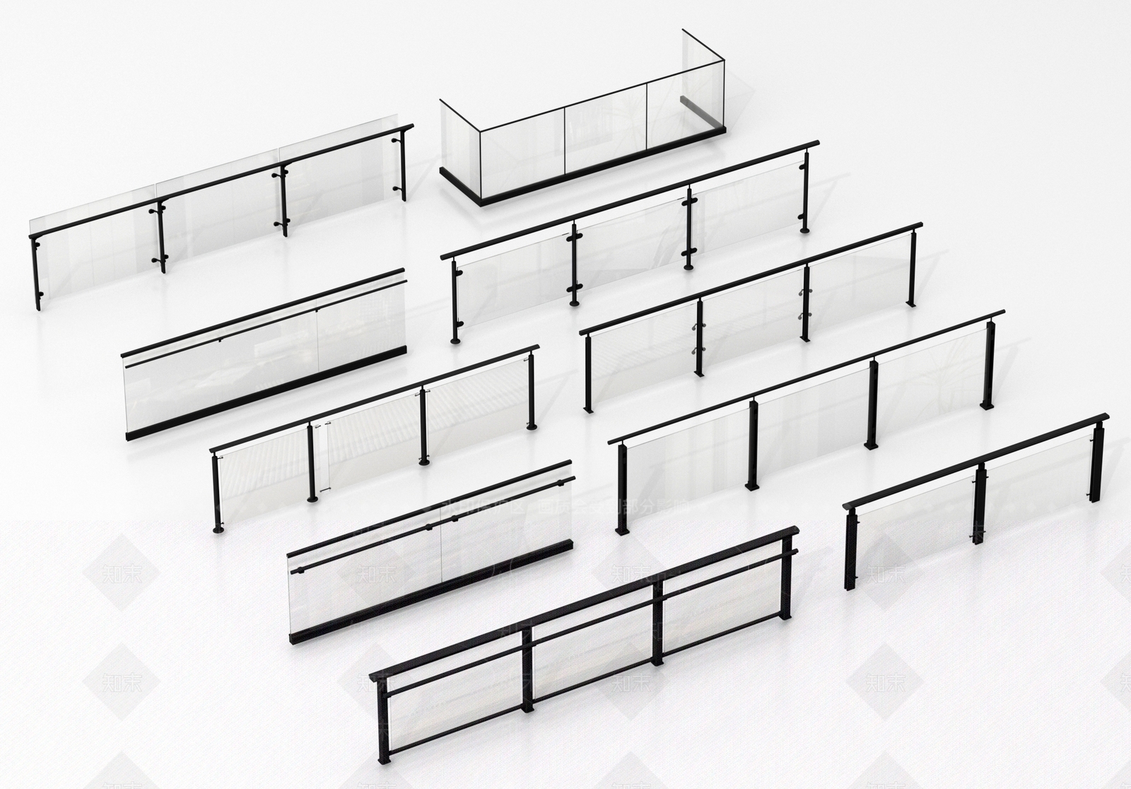 现代围栏护栏SU模型下载【ID:1194612120】