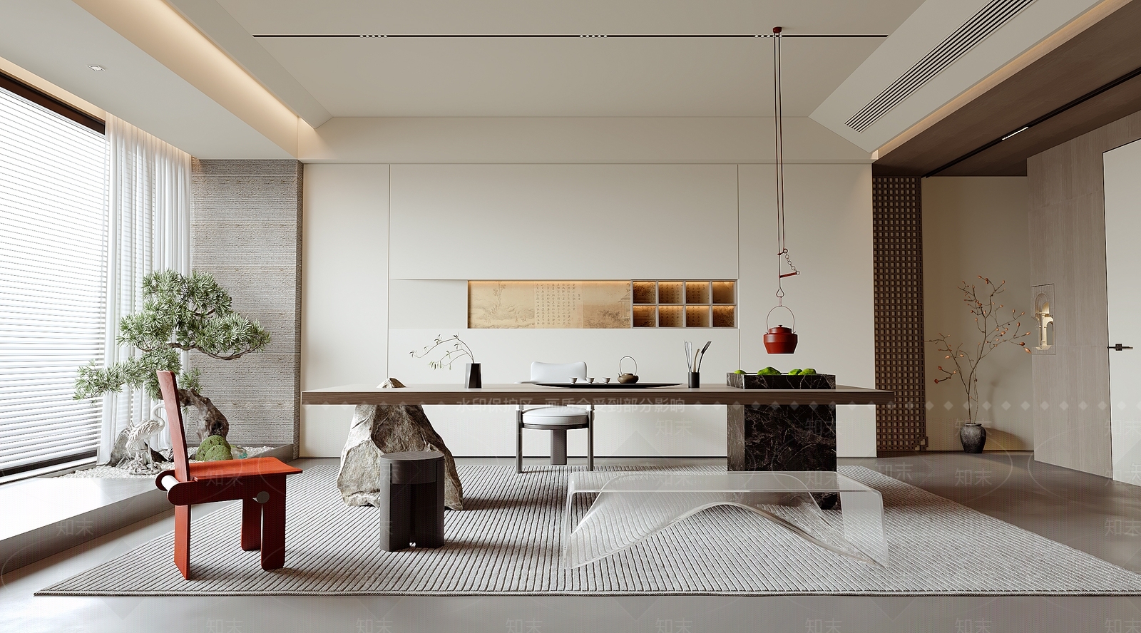 新中式茶室3D模型下载【ID:1194613377】