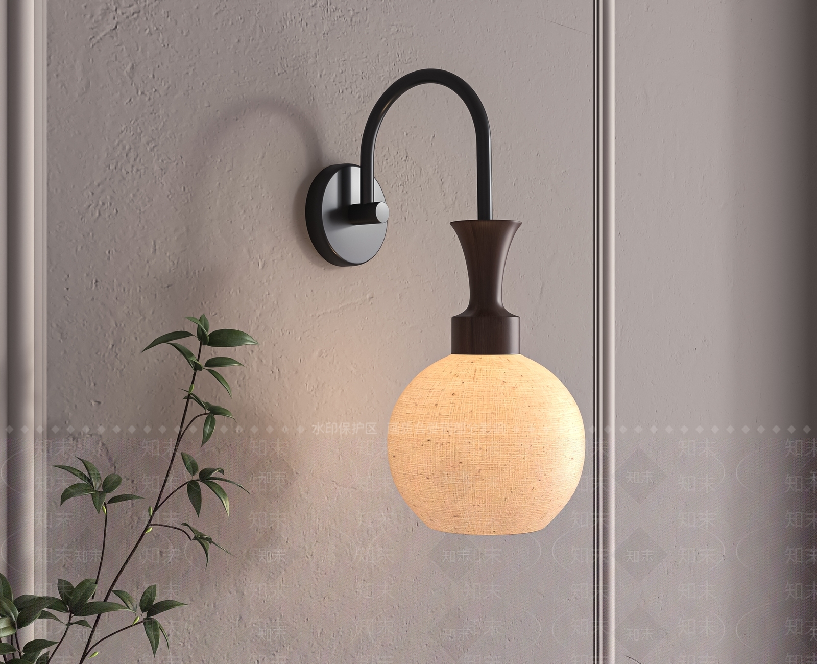 侘寂壁灯3D模型下载【ID:1194618750】