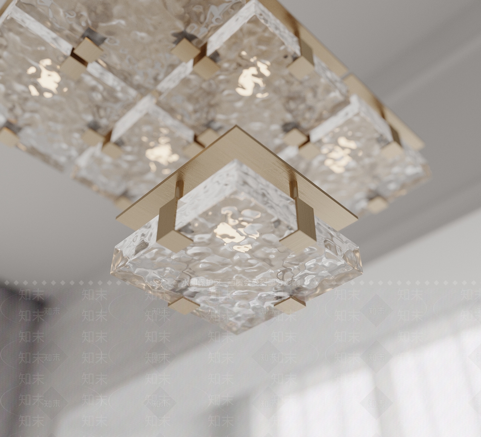 现代水晶吊灯3D模型下载【ID:1194618731】