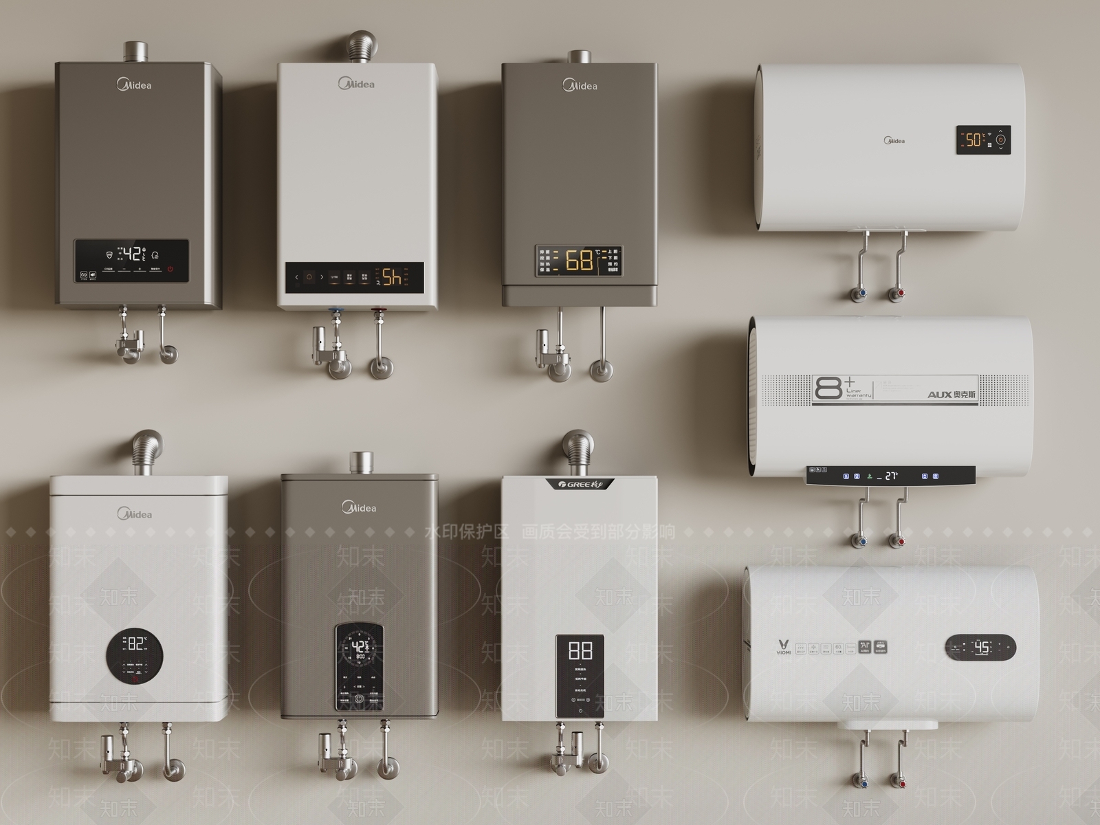 热水器3D模型下载【ID:1194625391】
