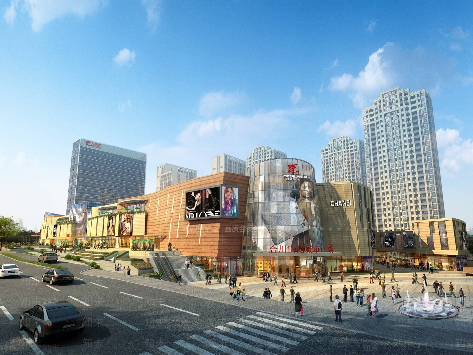 现代商场外观3D模型下载【ID:1194625135】