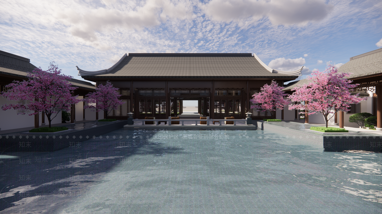 中式售楼处建筑SU模型下载【ID:1194628049】