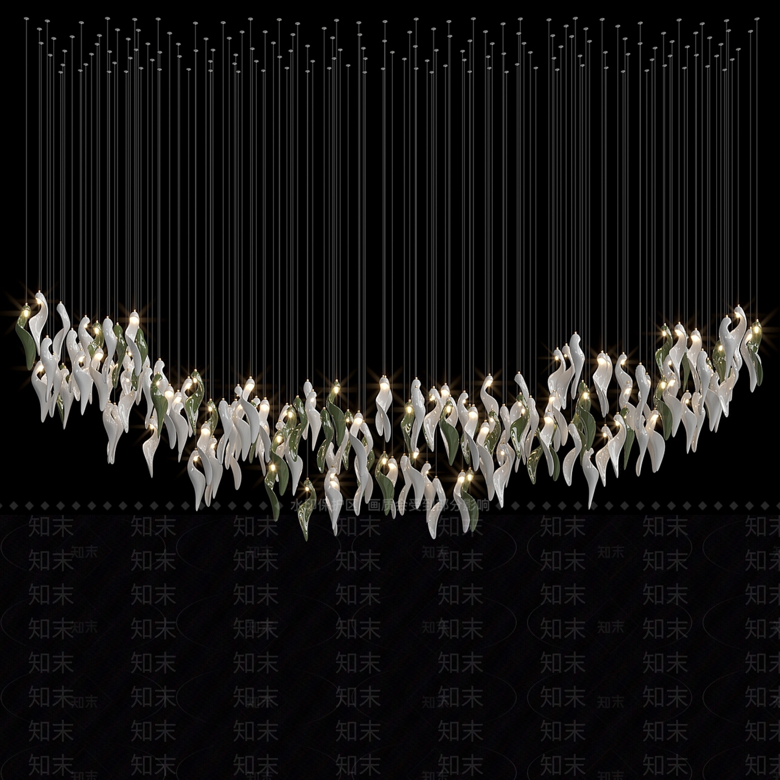 新中式轻奢吊灯3D模型下载【ID:1194628257】