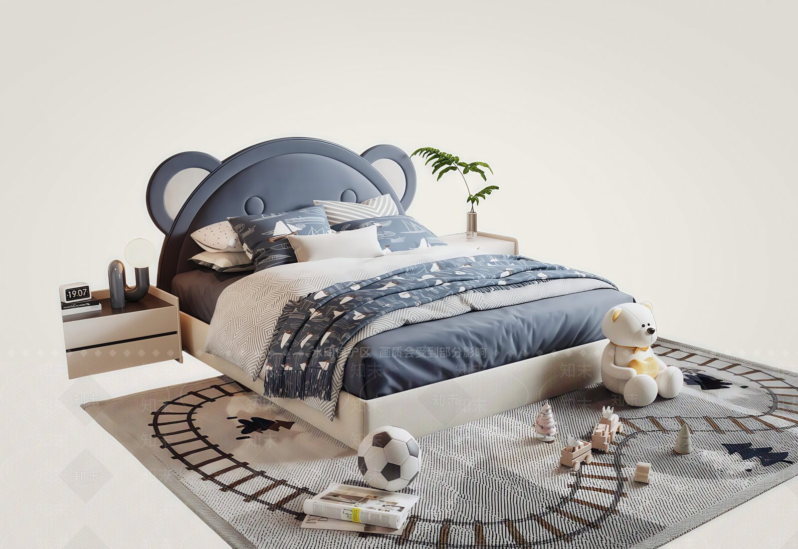 现代儿童床SU模型下载【ID:1194628619】