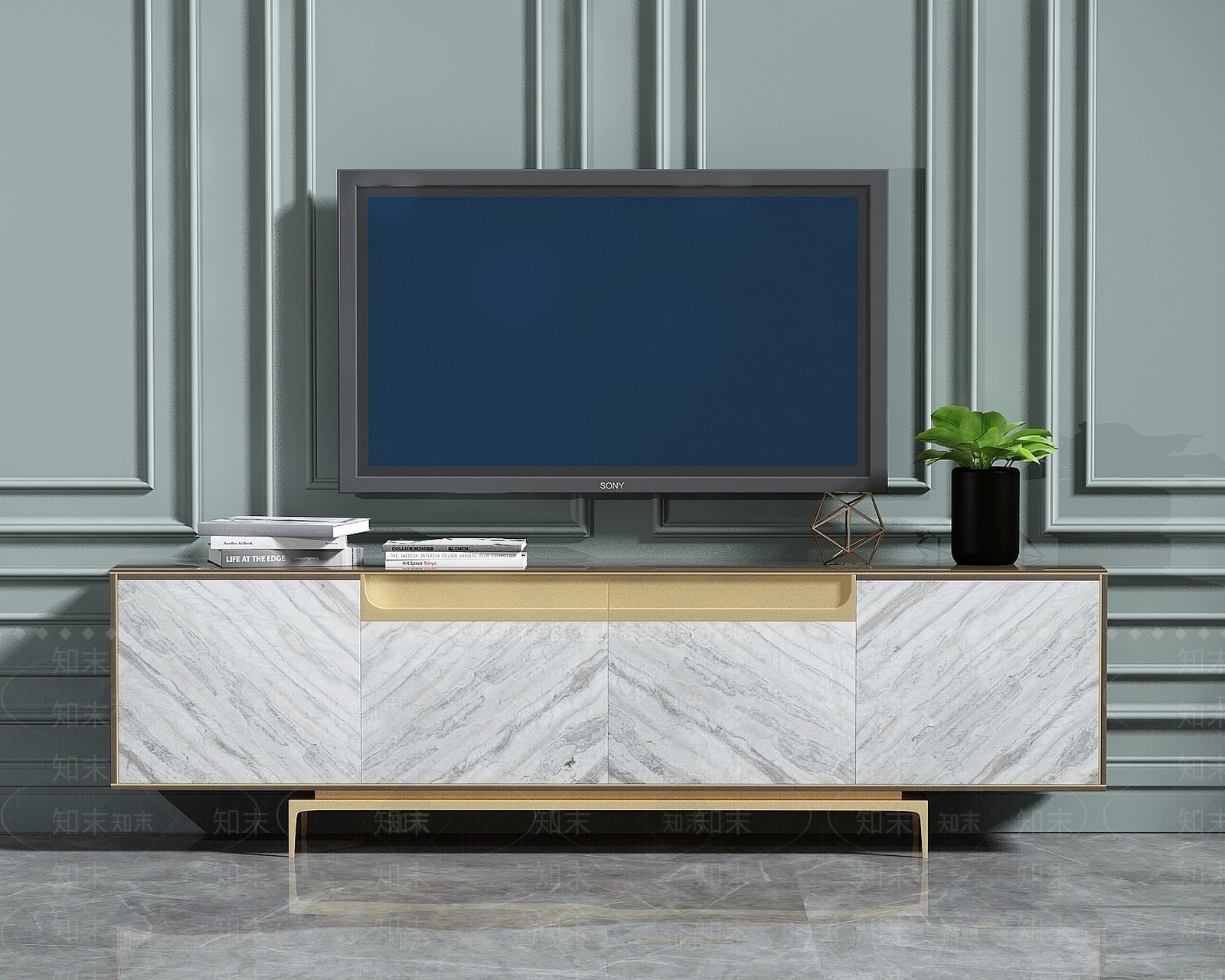 现代电视柜子3D模型下载【ID:1194629042】