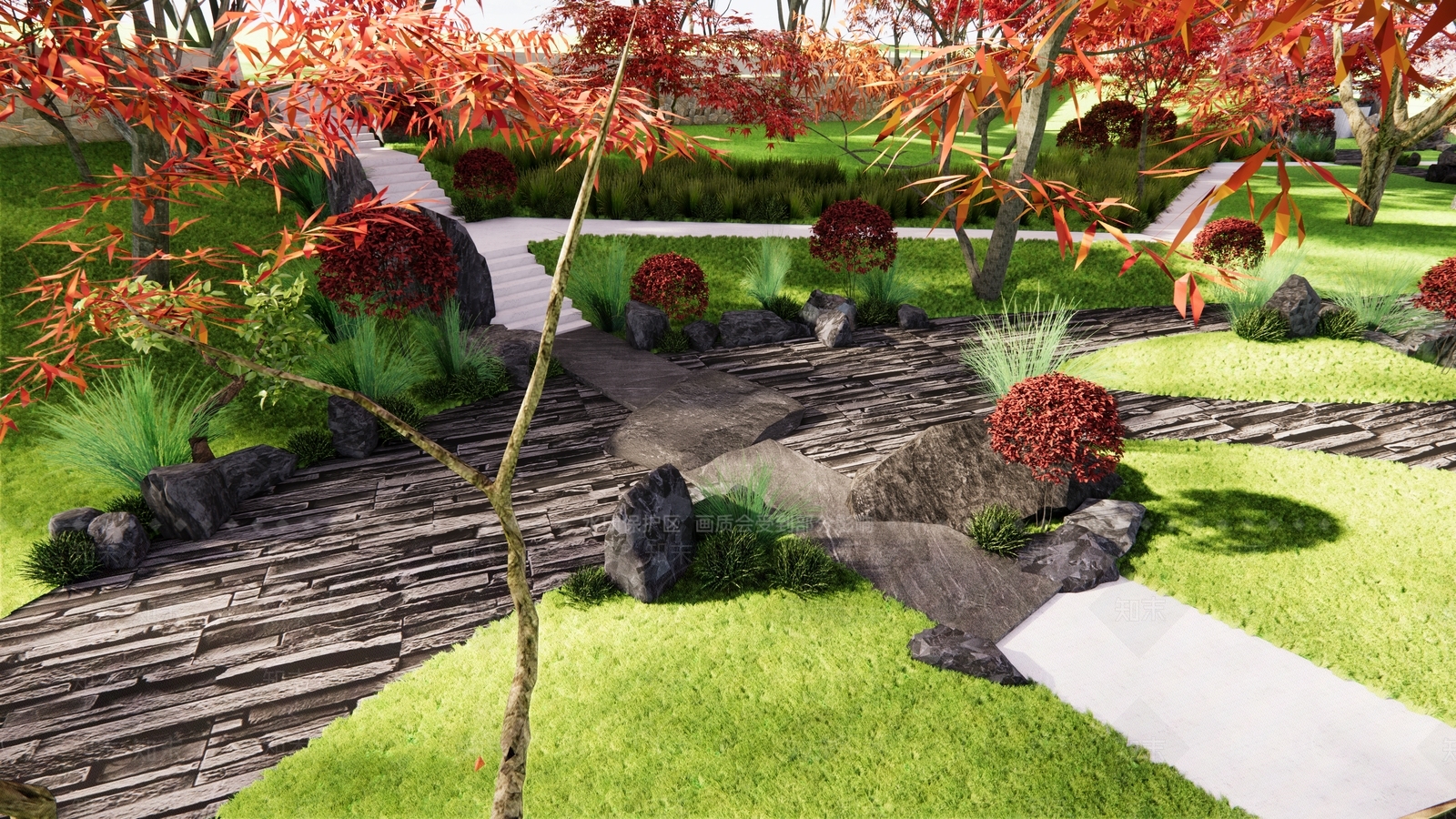 现代景观公园SU模型下载【ID:1194630138】
