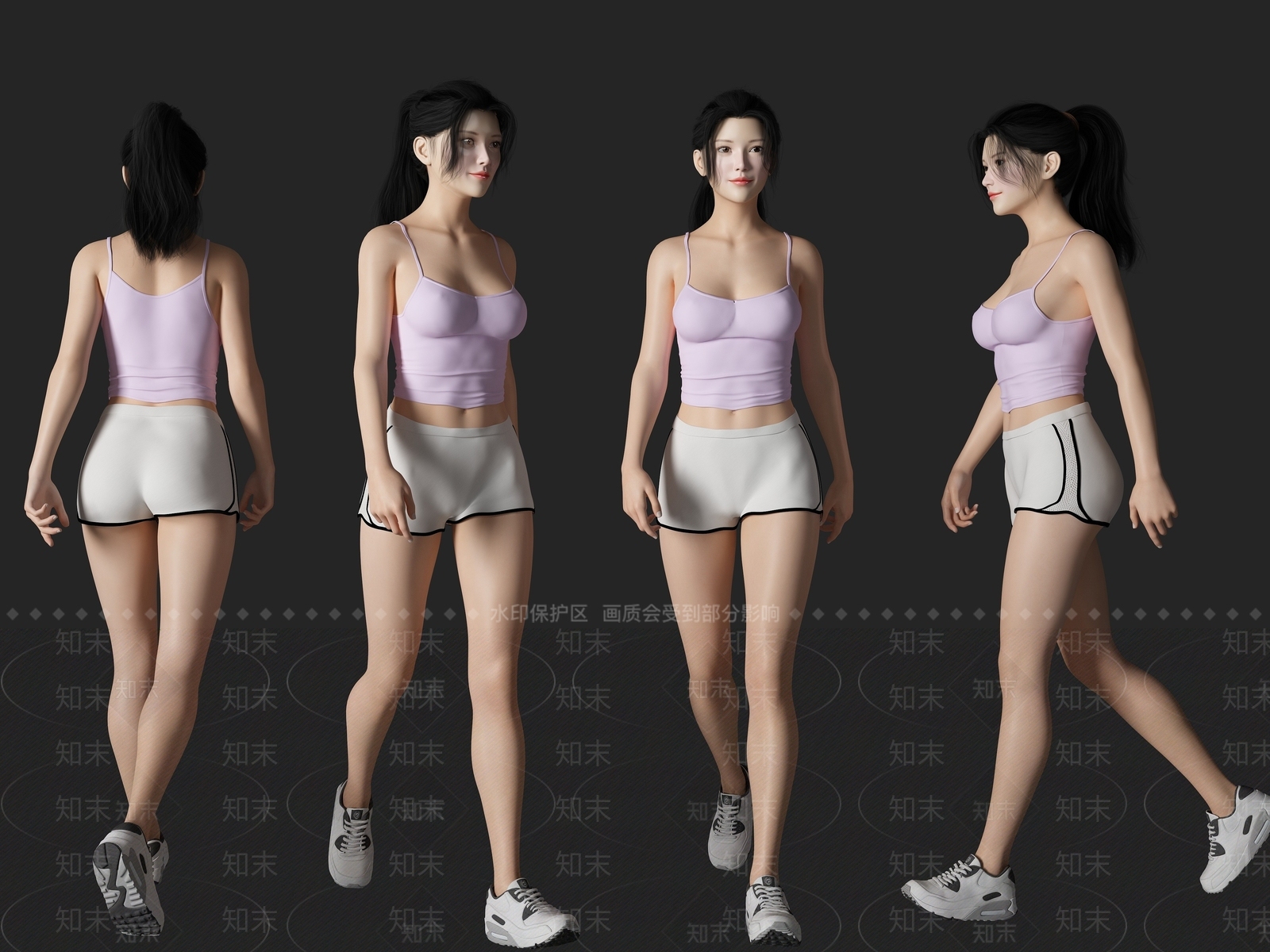 现代美女人物3D模型下载【ID:1194630284】