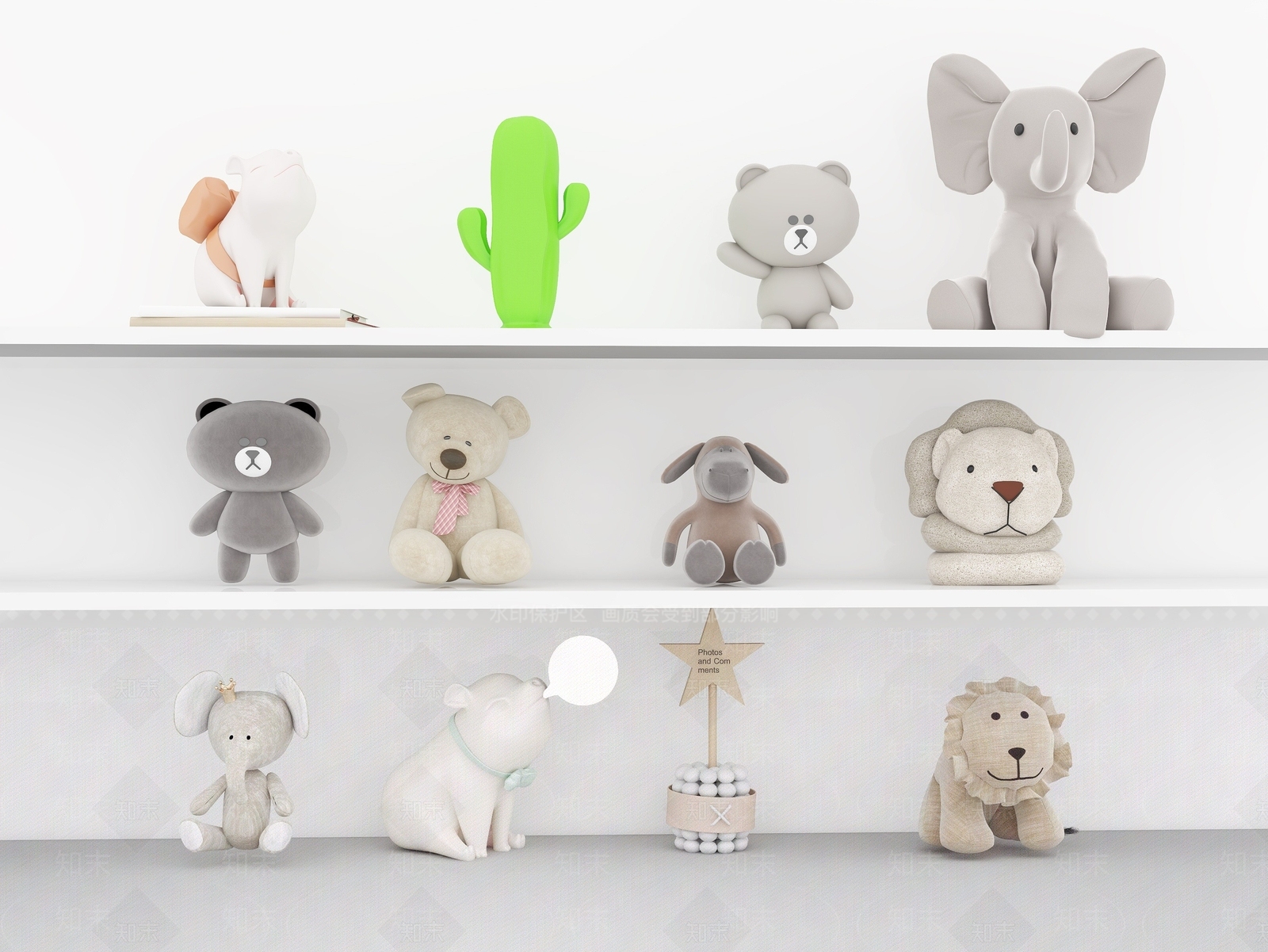 现代摆件布娃娃3D模型下载【ID:1194630354】