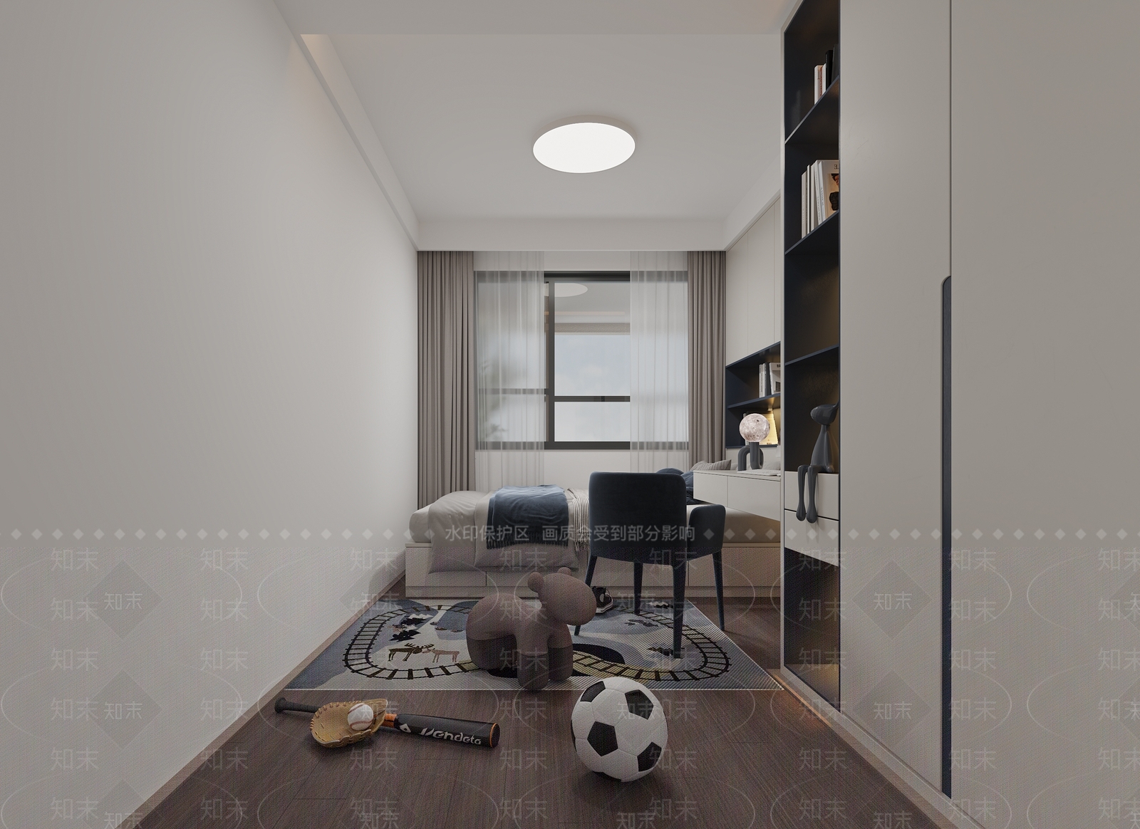 现代轻奢榻榻米卧室3D模型下载【ID:1194631387】