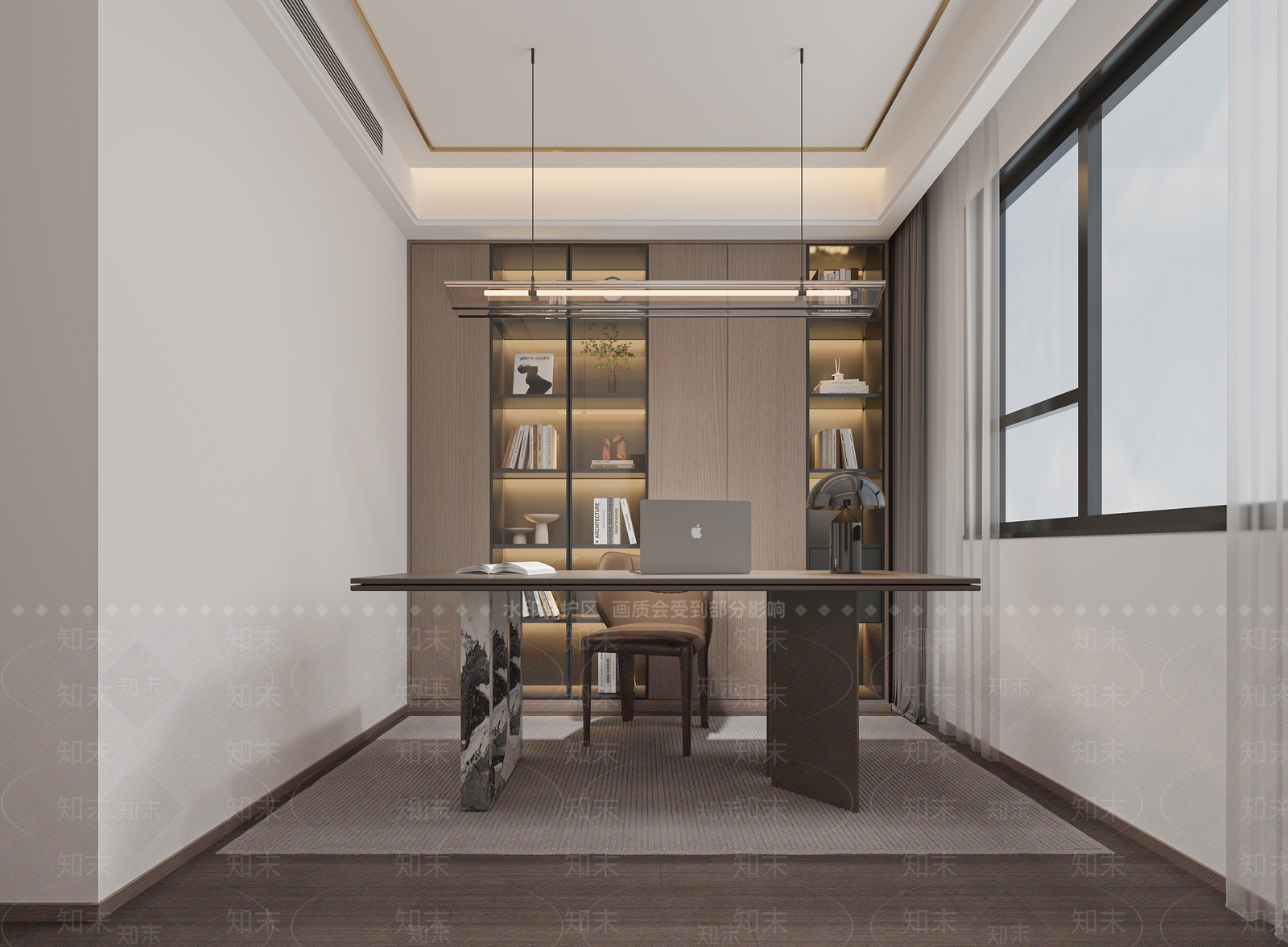 现代轻奢书房3D模型下载【ID:1194631700】