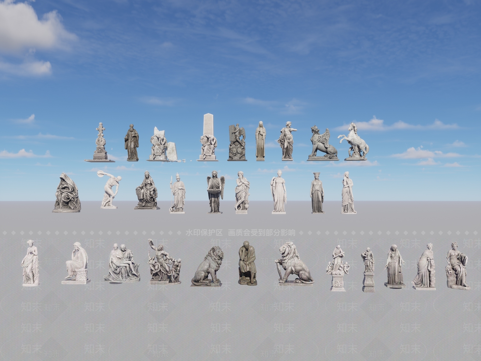 欧式雕塑小品SU模型下载【ID:1194631987】