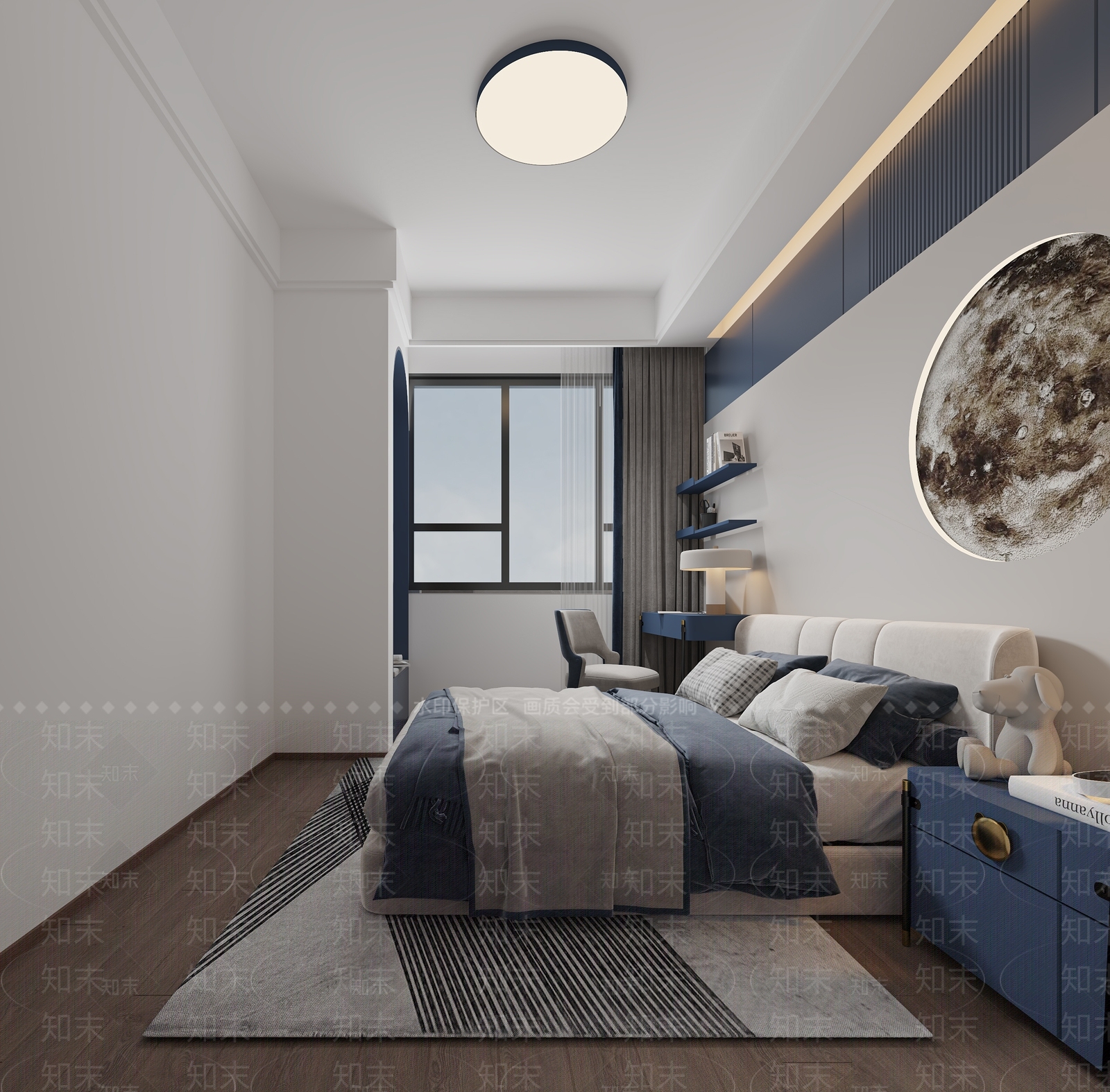 现代男孩房3D模型下载【ID:1194632092】