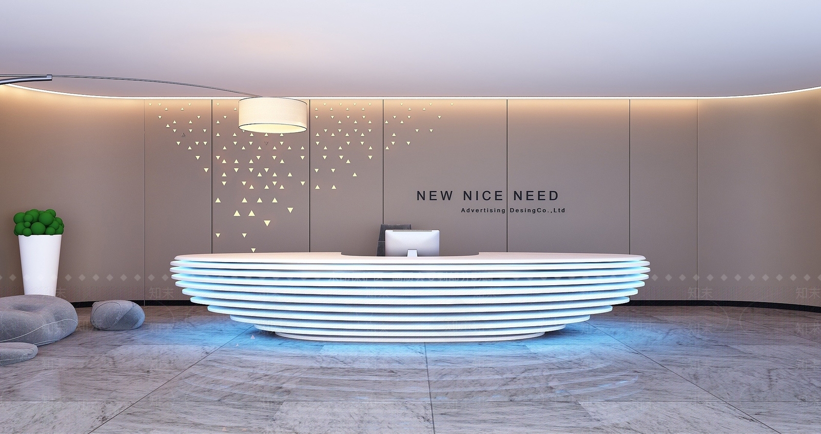 现代时尚接待台3D模型下载【ID:1194632810】