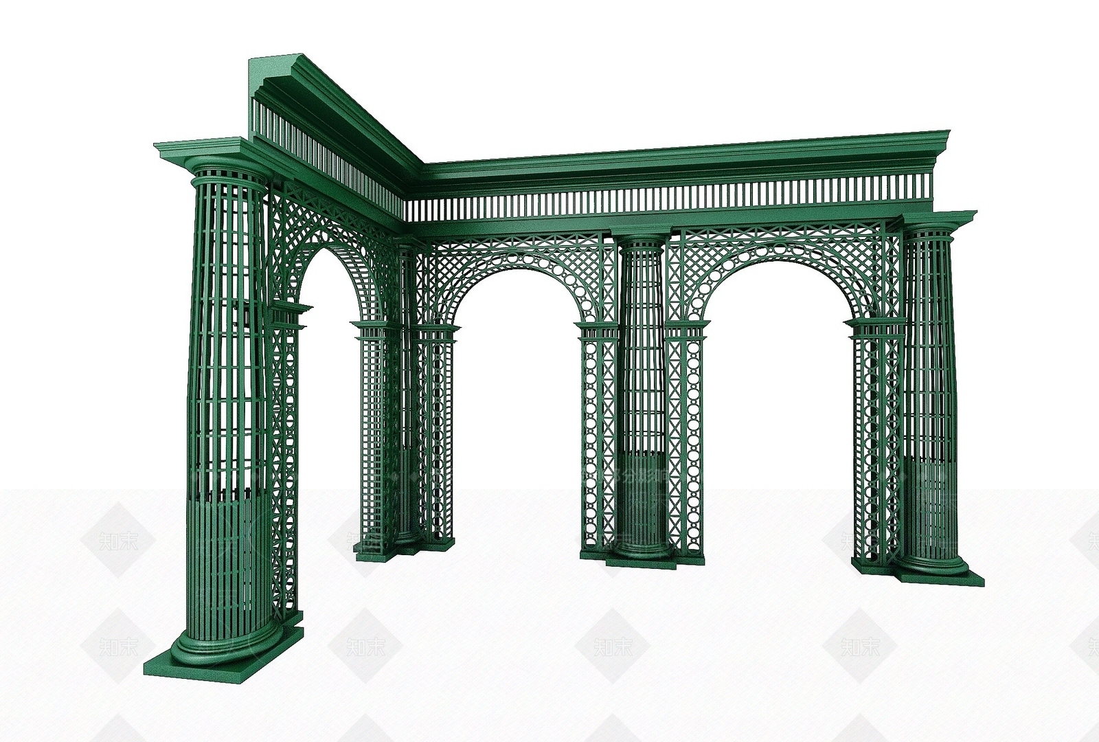 现代风格铁艺门3D模型下载【ID:1194633412】