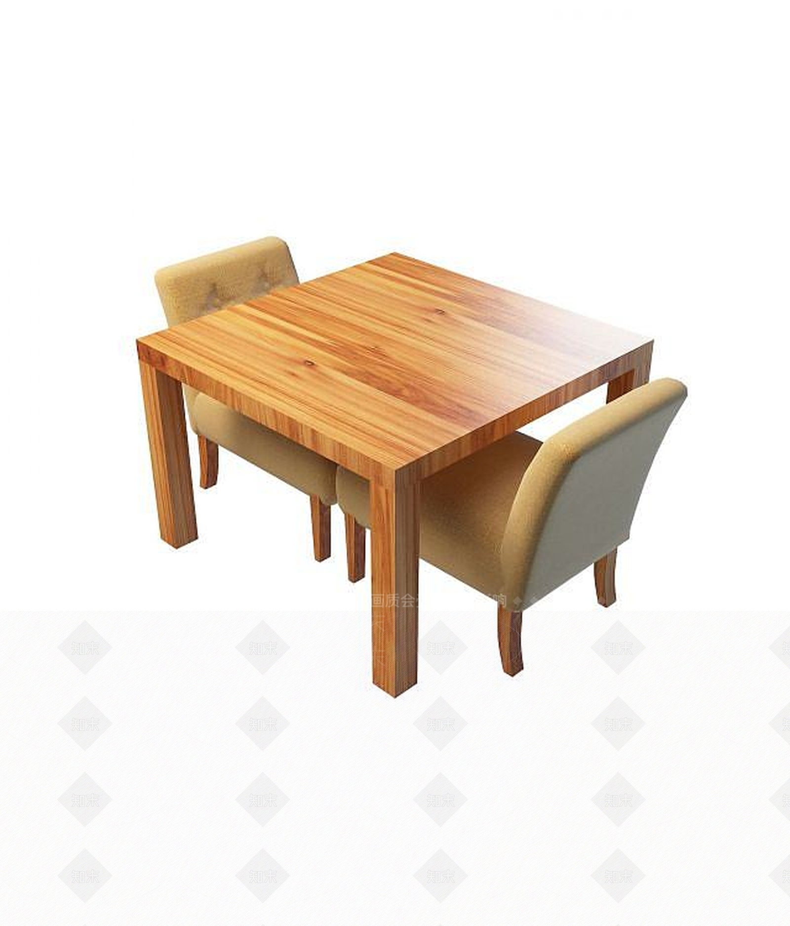 中式双人桌椅3D模型下载【ID:1194633636】