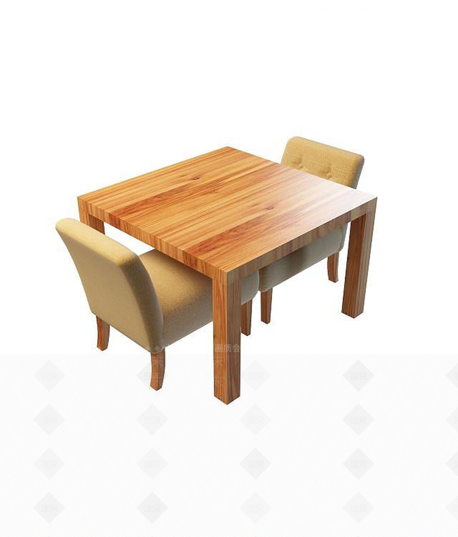 中式双人桌椅3D模型下载【ID:1194633636】