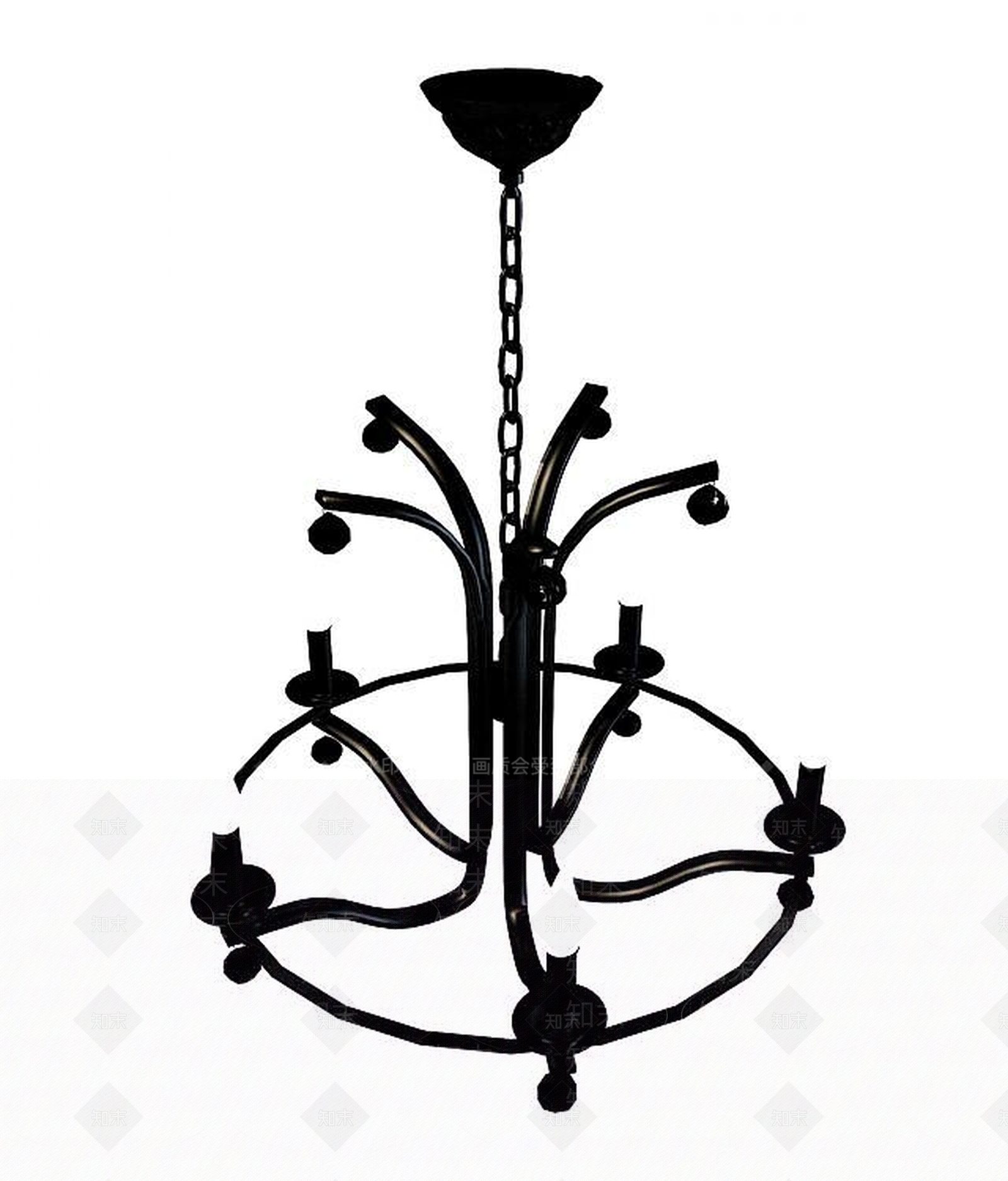 现代简易铁艺吊灯3D模型下载【ID:1194636294】