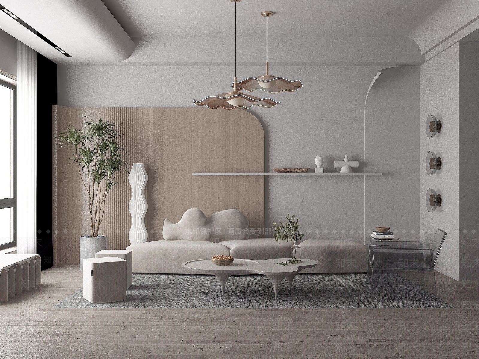 现代风格的客厅沙发3D模型下载【ID:1194636886】