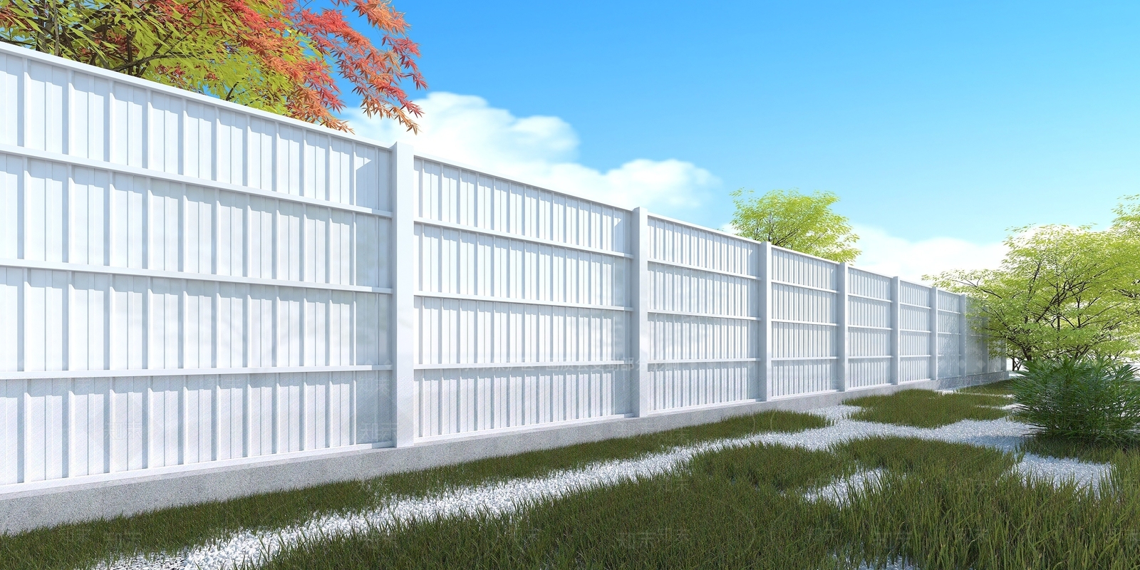 现代彩钢板围栏3D模型下载【ID:1194637205】