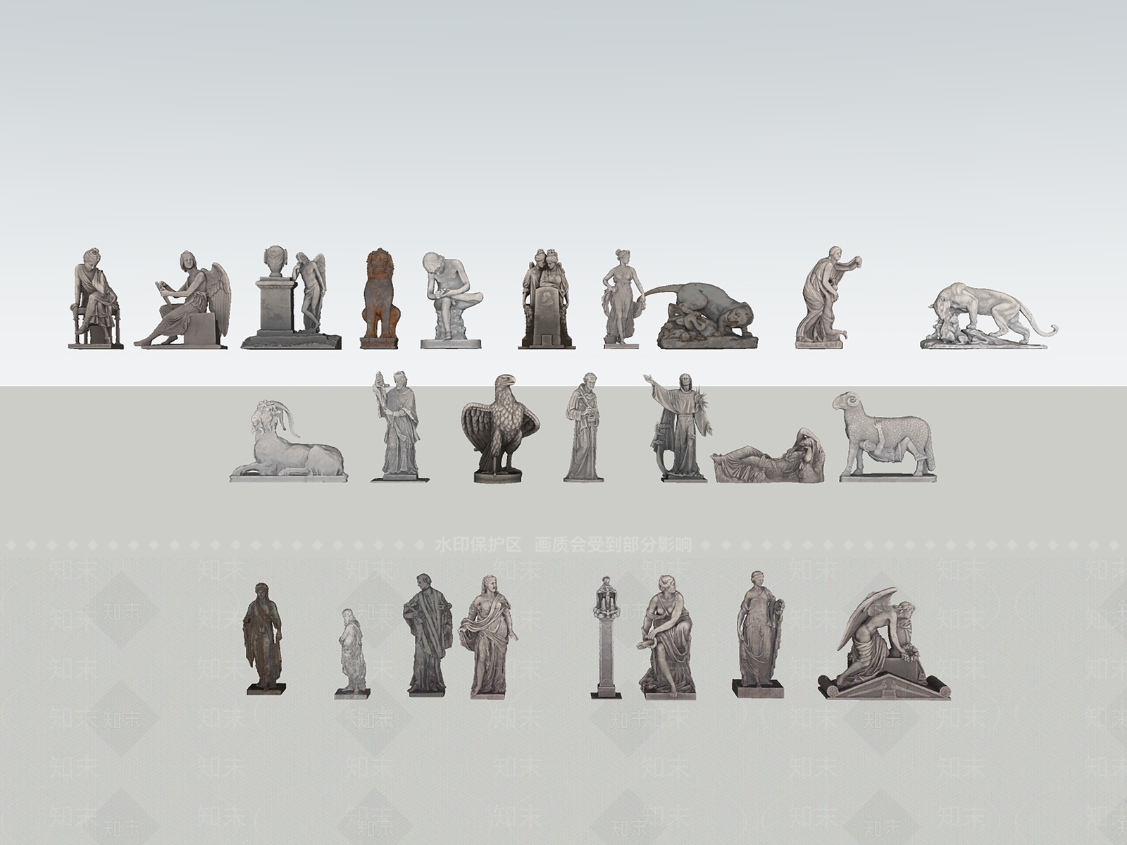 欧式雕塑小品SU模型下载【ID:1194637864】