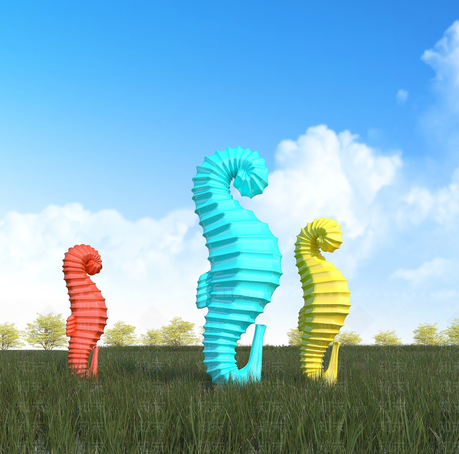 现代艺术雕塑小品3D模型下载【ID:1194638003】