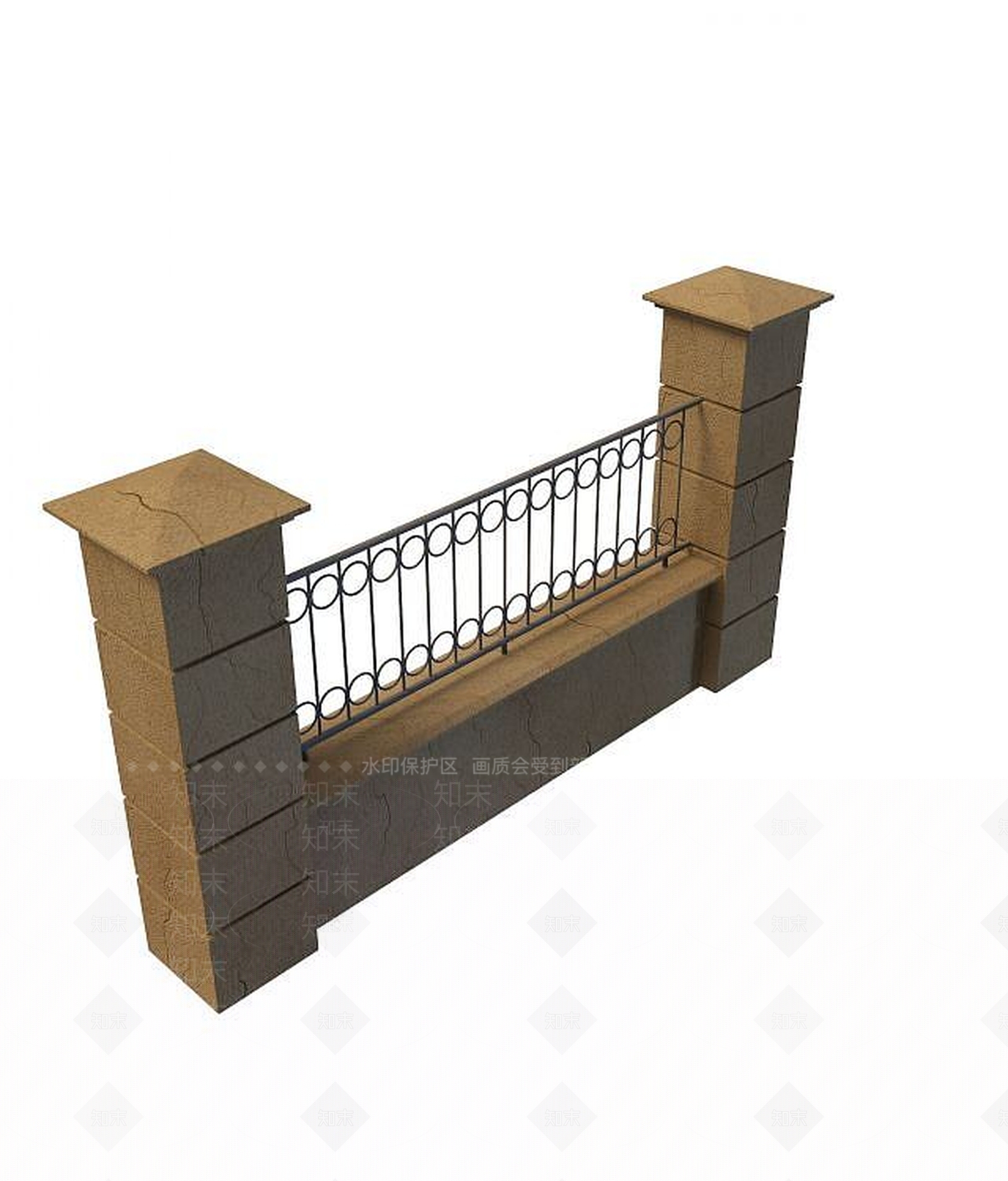 现代围墙3D模型下载【ID:1194638875】