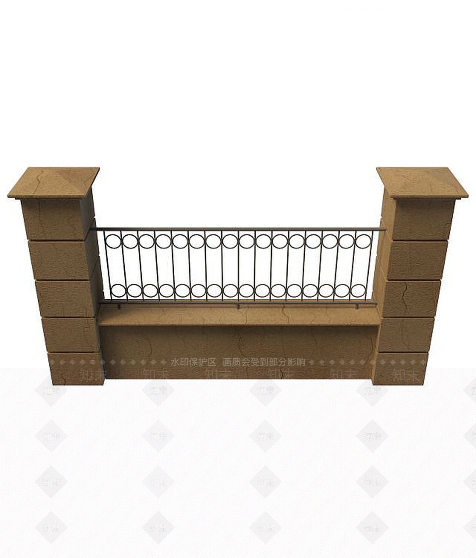 现代围墙3D模型下载【ID:1194638875】