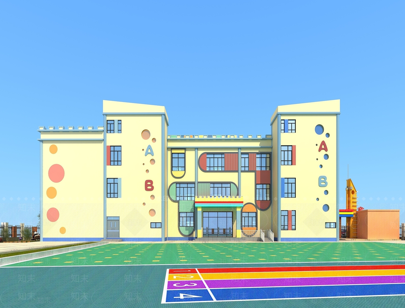 现代幼儿园3D模型下载【ID:1194639835】