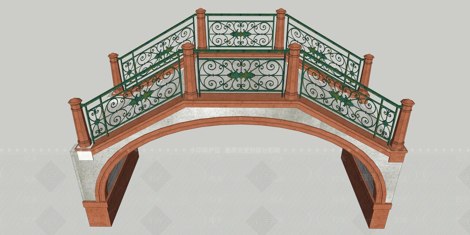 欧式滨水景观SU模型下载【ID:1194640526】