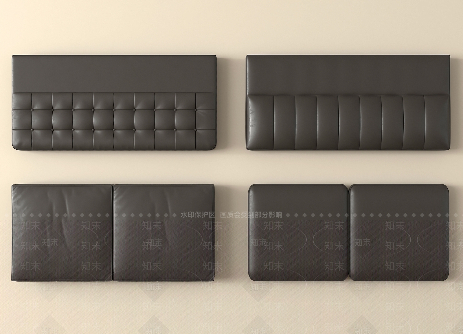现代床品3D模型下载【ID:1194641204】