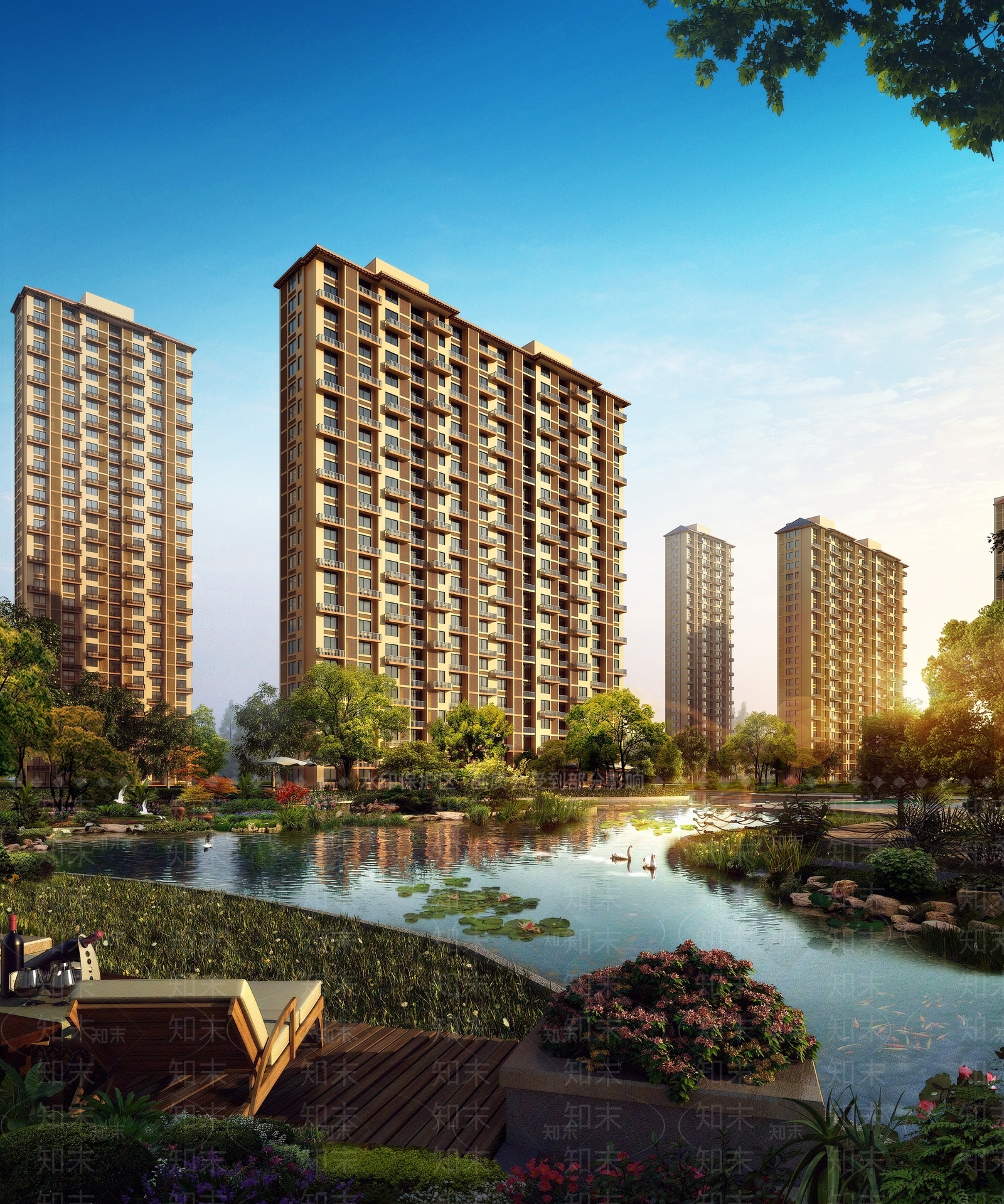 现代城市住宅3D模型下载【ID:1194648307】