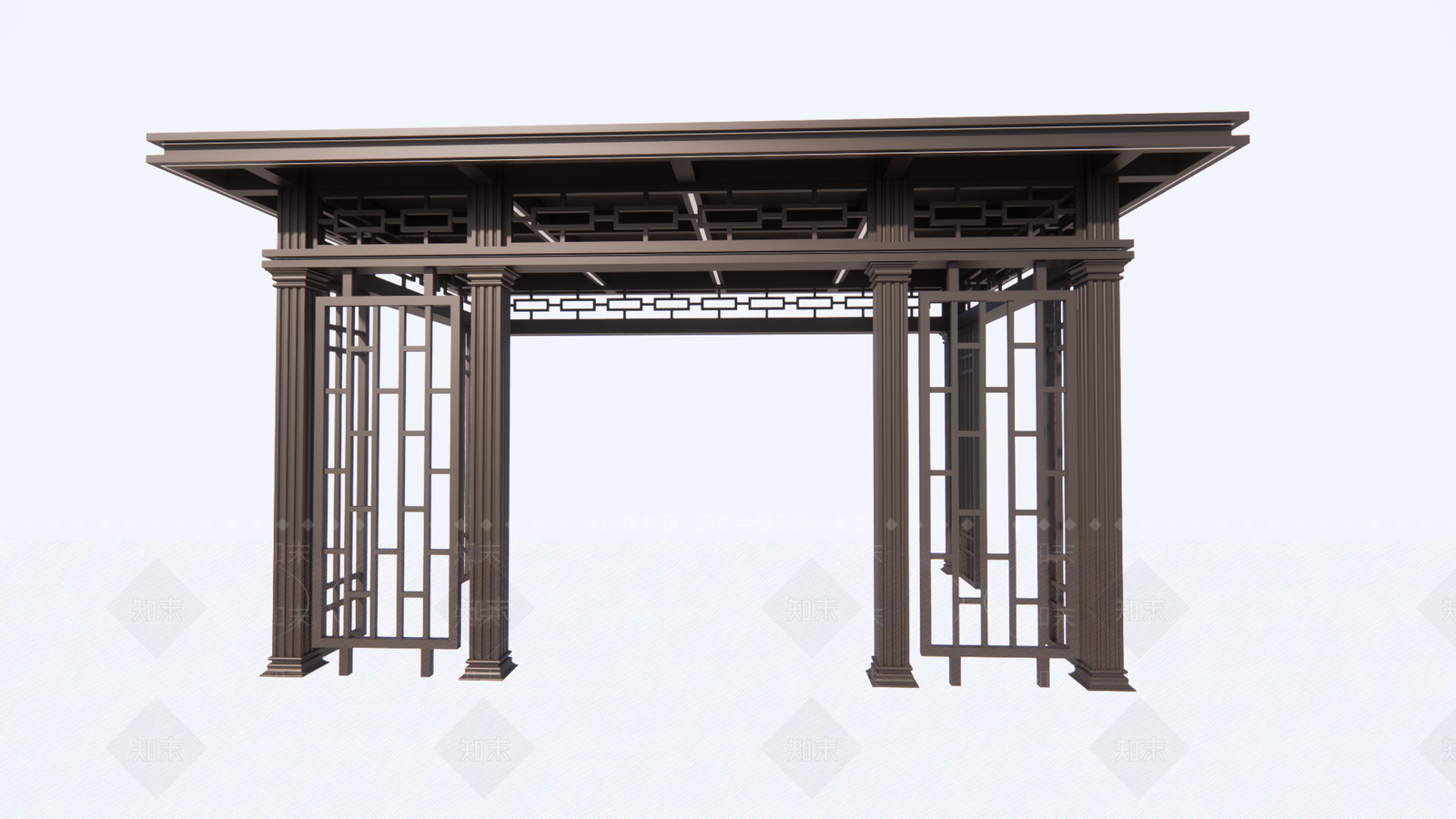 现代欧式别墅庭院SU模型下载【ID:1194649313】