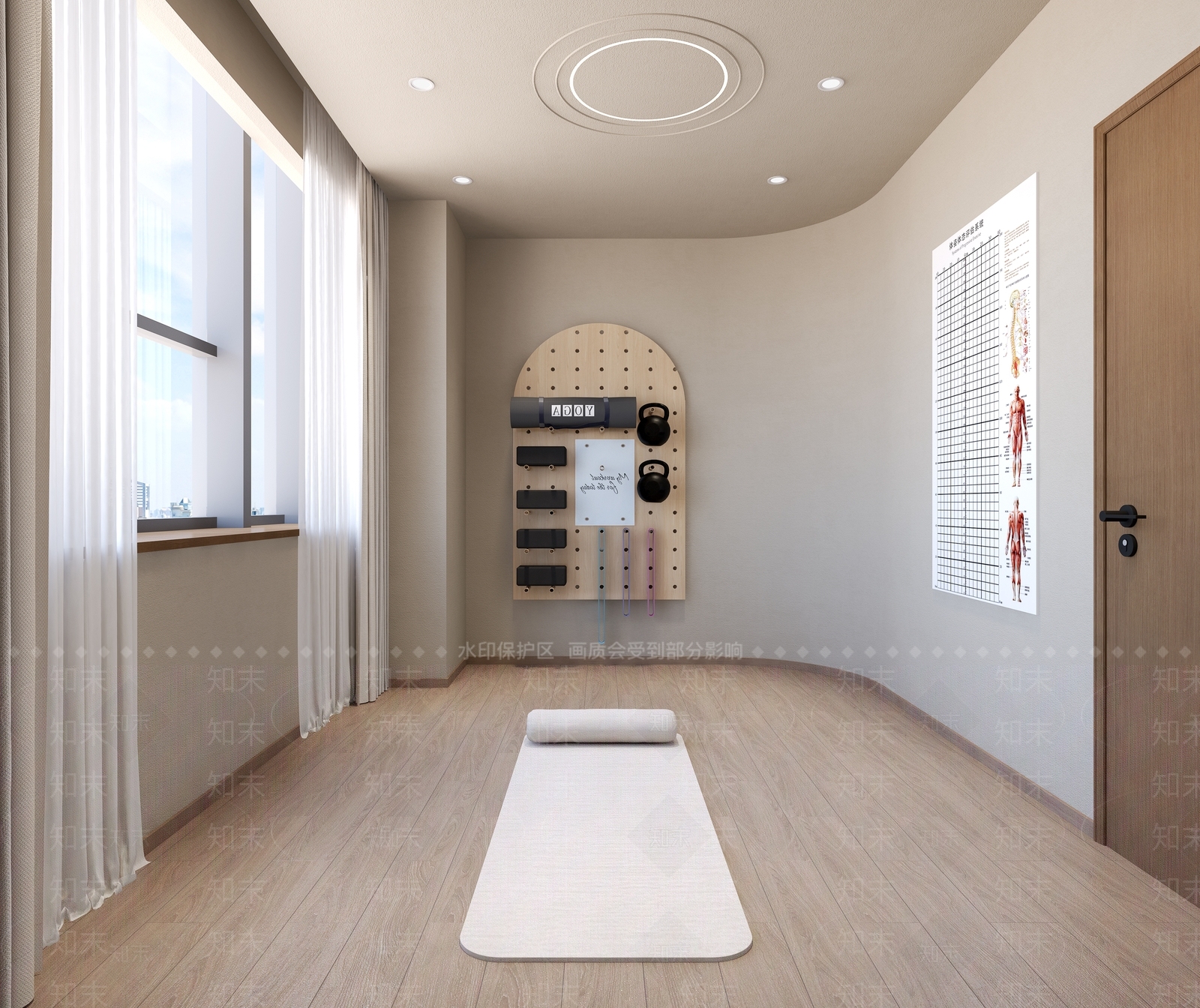 侘寂瑜伽室3D模型下载【ID:1194650652】