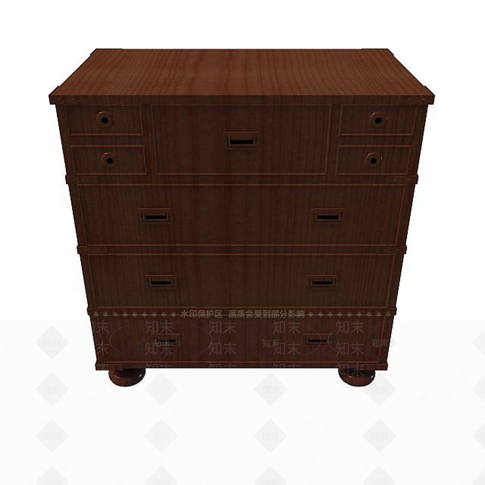 现代实木边柜3D模型下载【ID:1194650024】