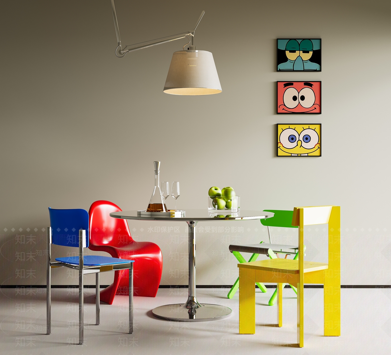 现代简约餐桌椅SU模型下载【ID:1194650814】