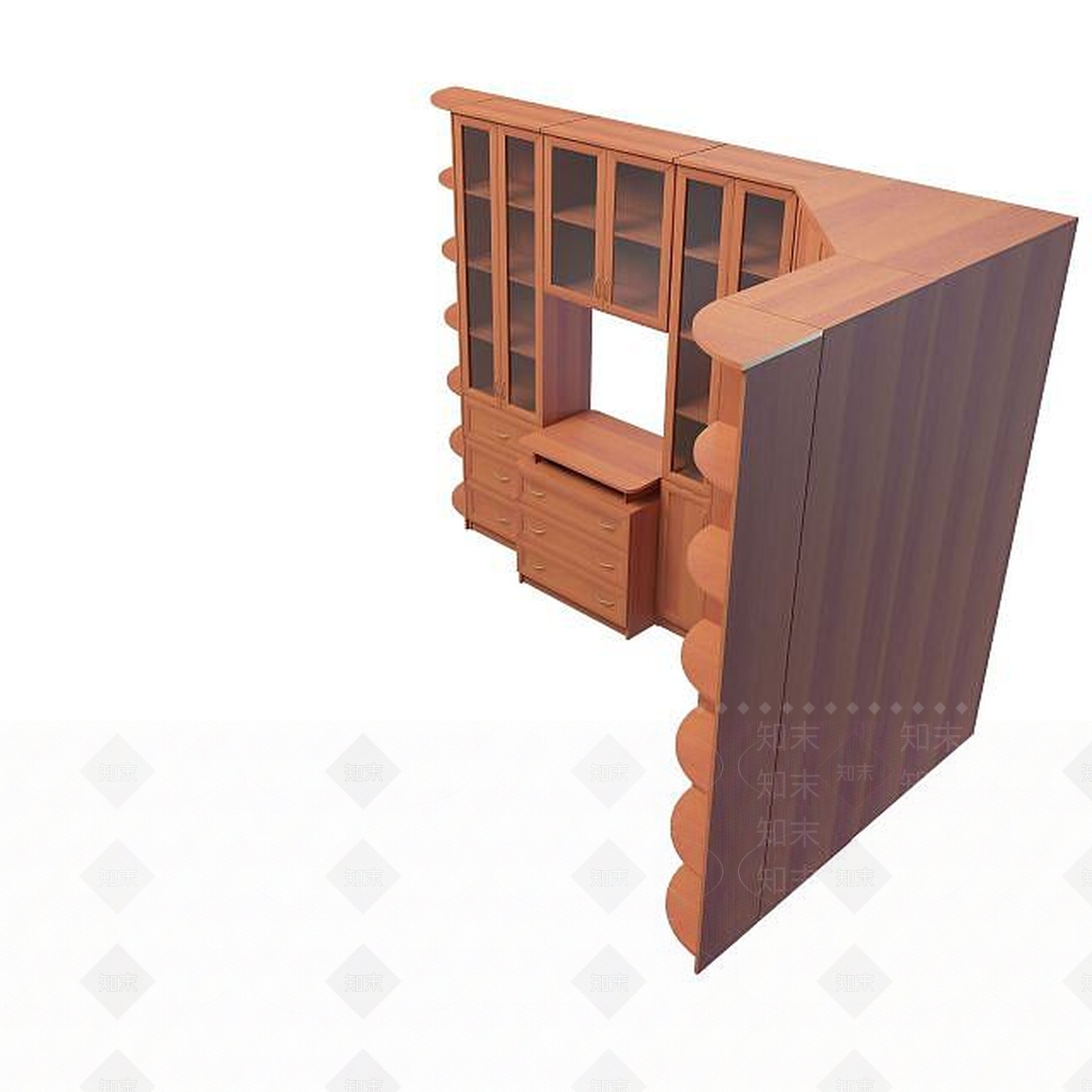 现代豪华办公文件柜3D模型下载【ID:1194651555】