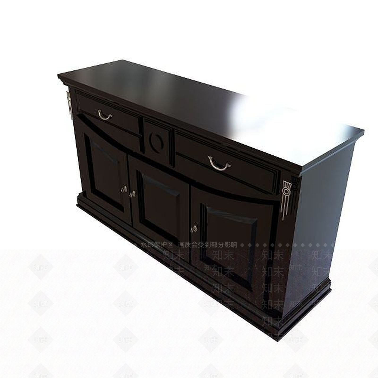 欧式古典边柜3D模型下载【ID:1194652059】