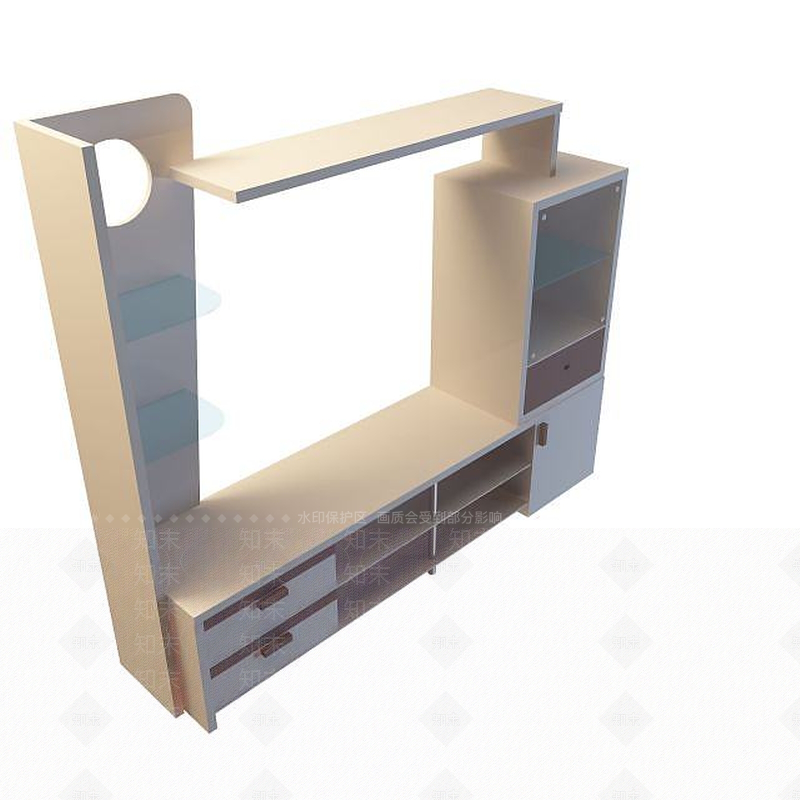 现代精美电视柜3D模型下载【ID:1194652120】