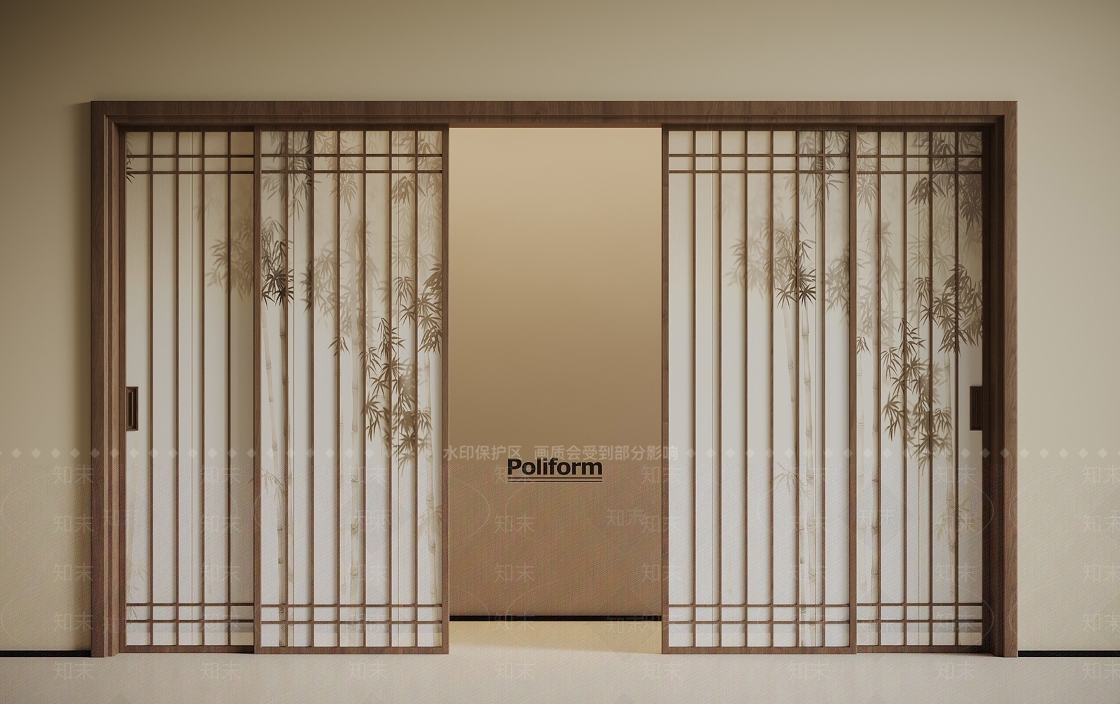 新中式推拉门3D模型下载【ID:1194652144】