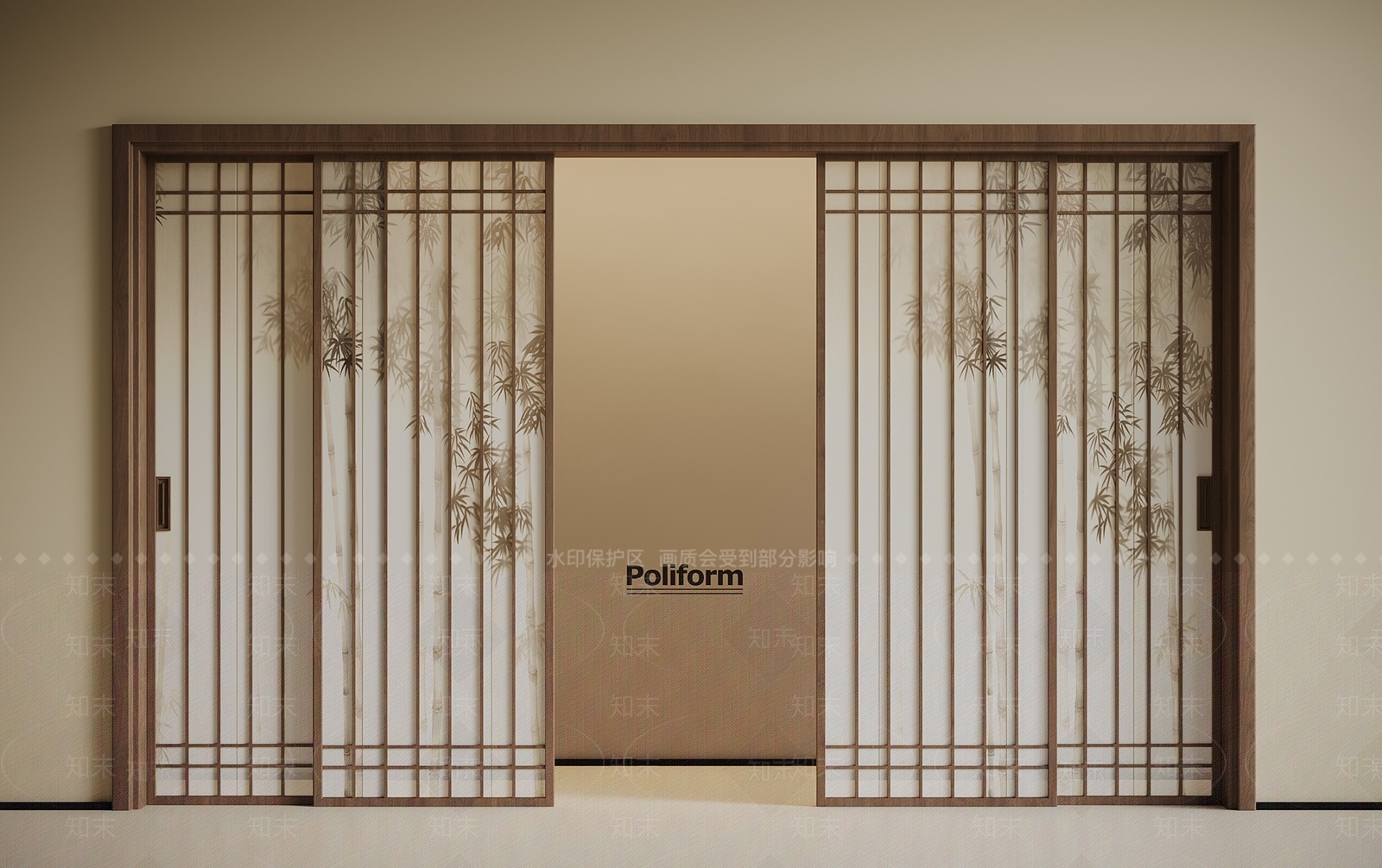 新中式推拉门SU模型下载【ID:1194652185】