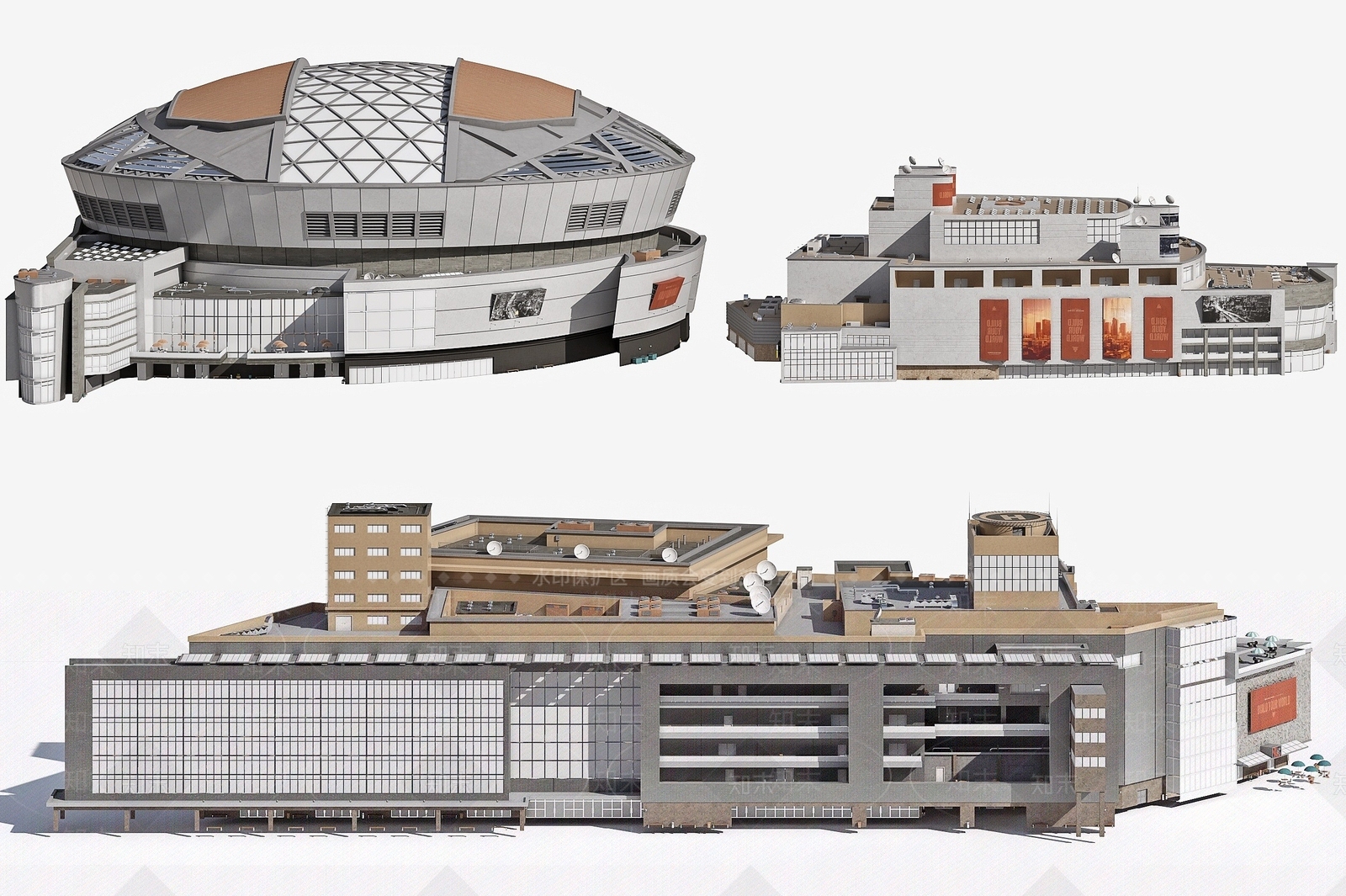 现代美国城市建筑楼房3D模型下载【ID:1194653031】