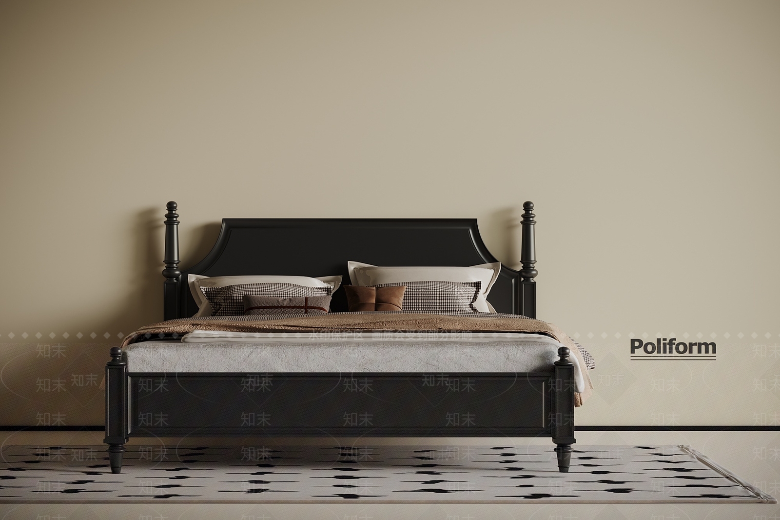 法式复古双人床SU模型下载【ID:1194653415】