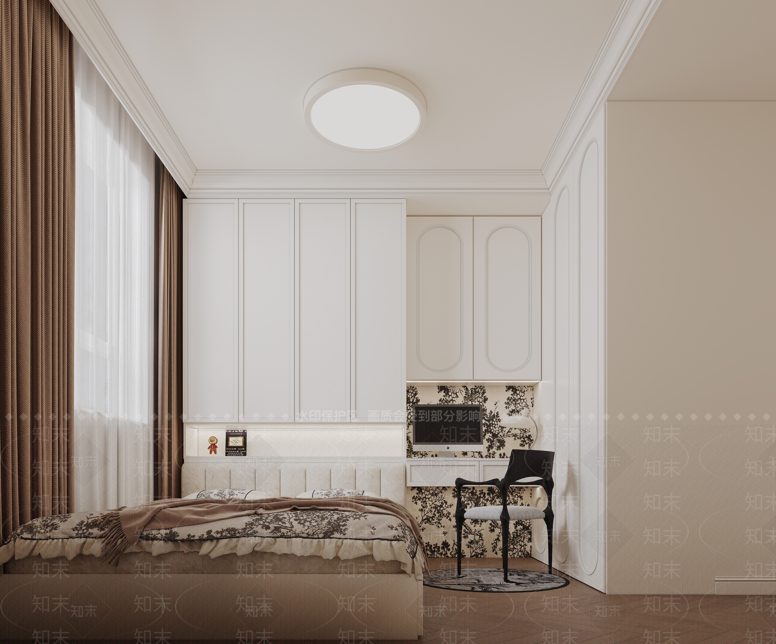 法式中古榻榻米卧室3D模型下载【ID:1194653638】