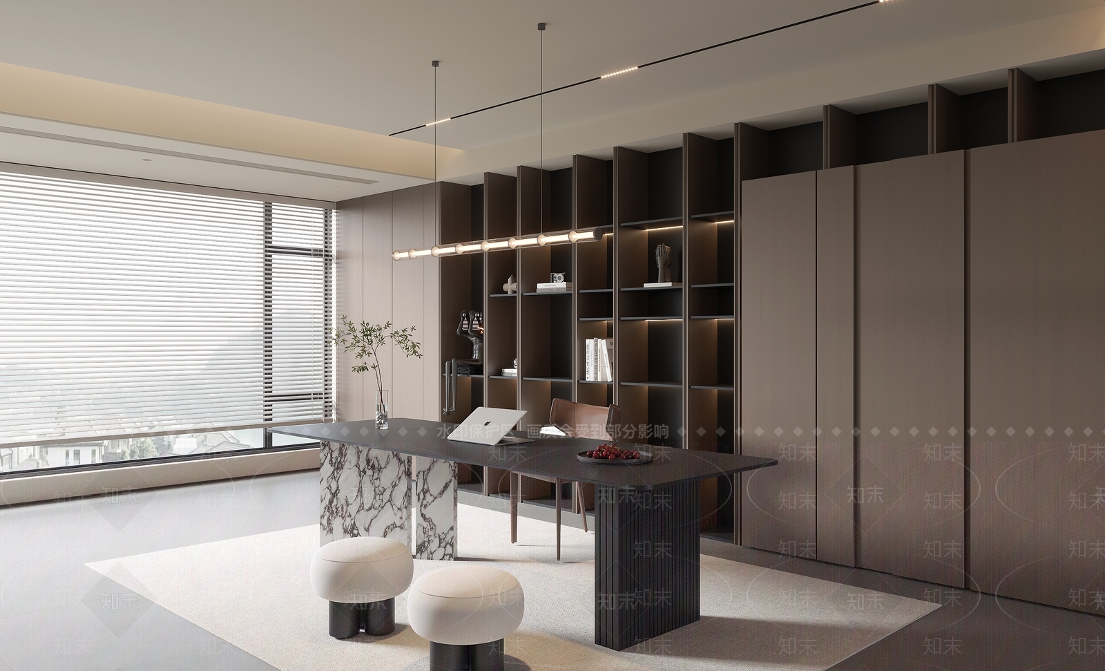 现代书房3D模型下载【ID:1194654501】
