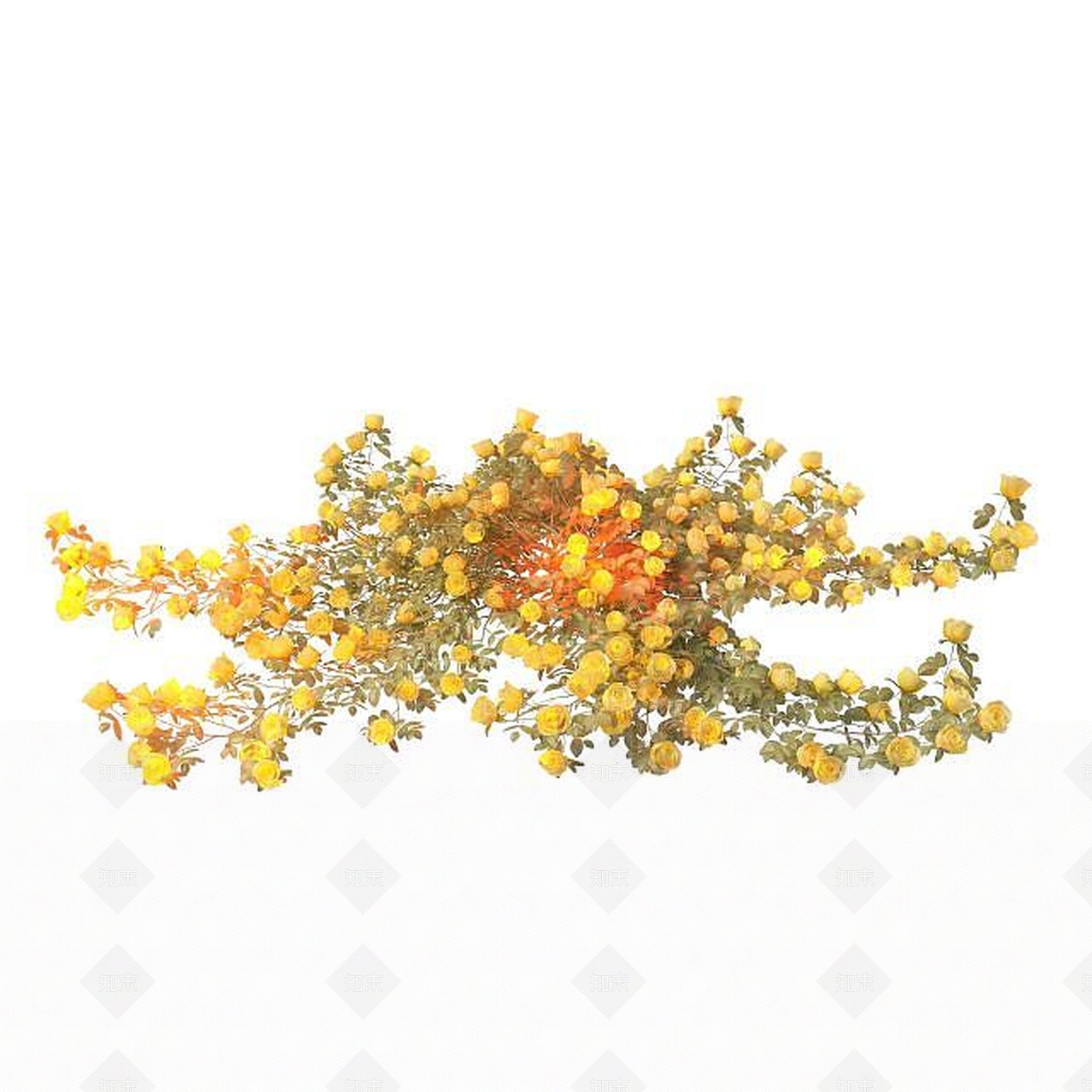 现代黄色玫瑰花3D模型下载【ID:1194656600】