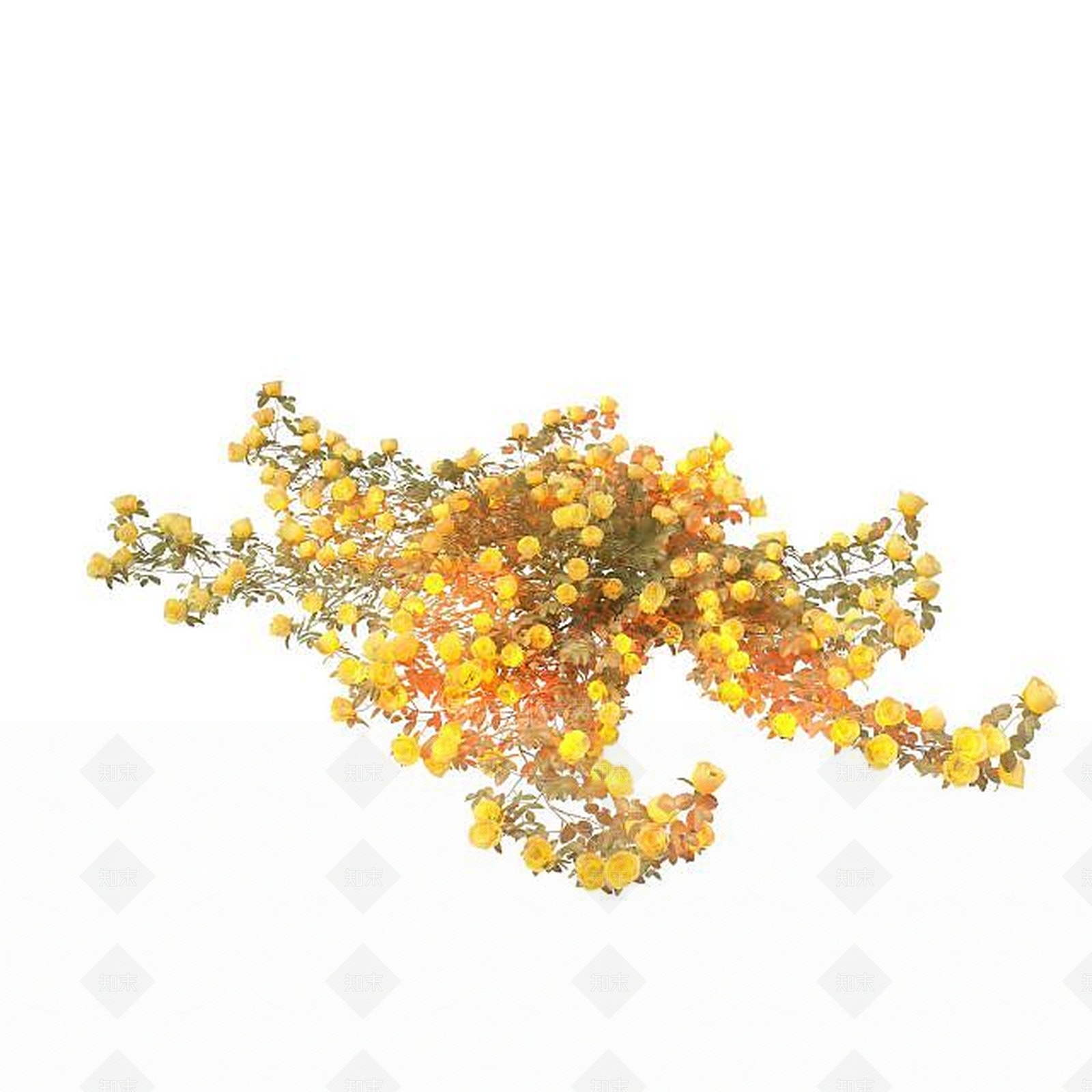 现代黄色玫瑰花3D模型下载【ID:1194656600】